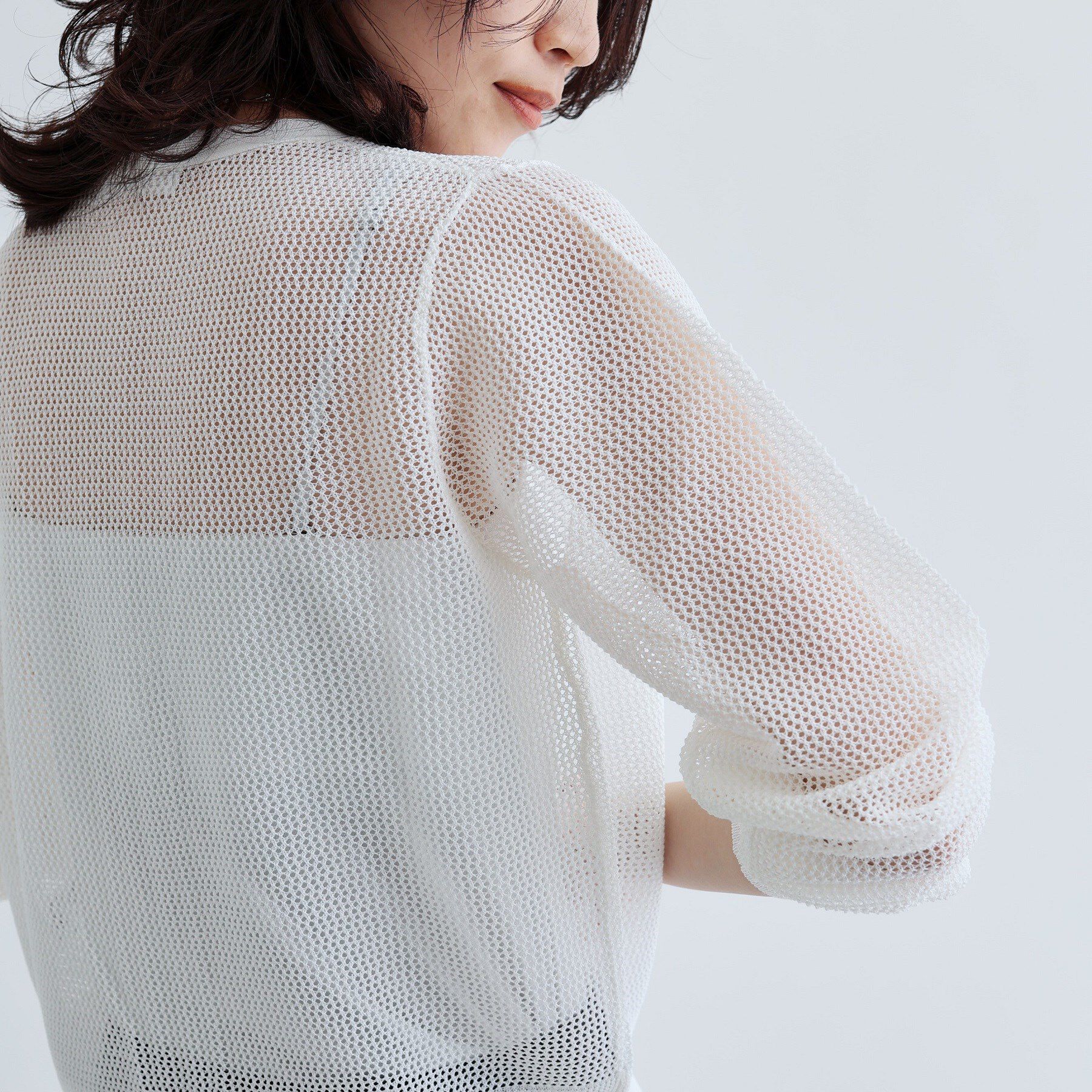 GALLEST「【再入荷】メッシュジップカーディガン」|カーディガン|