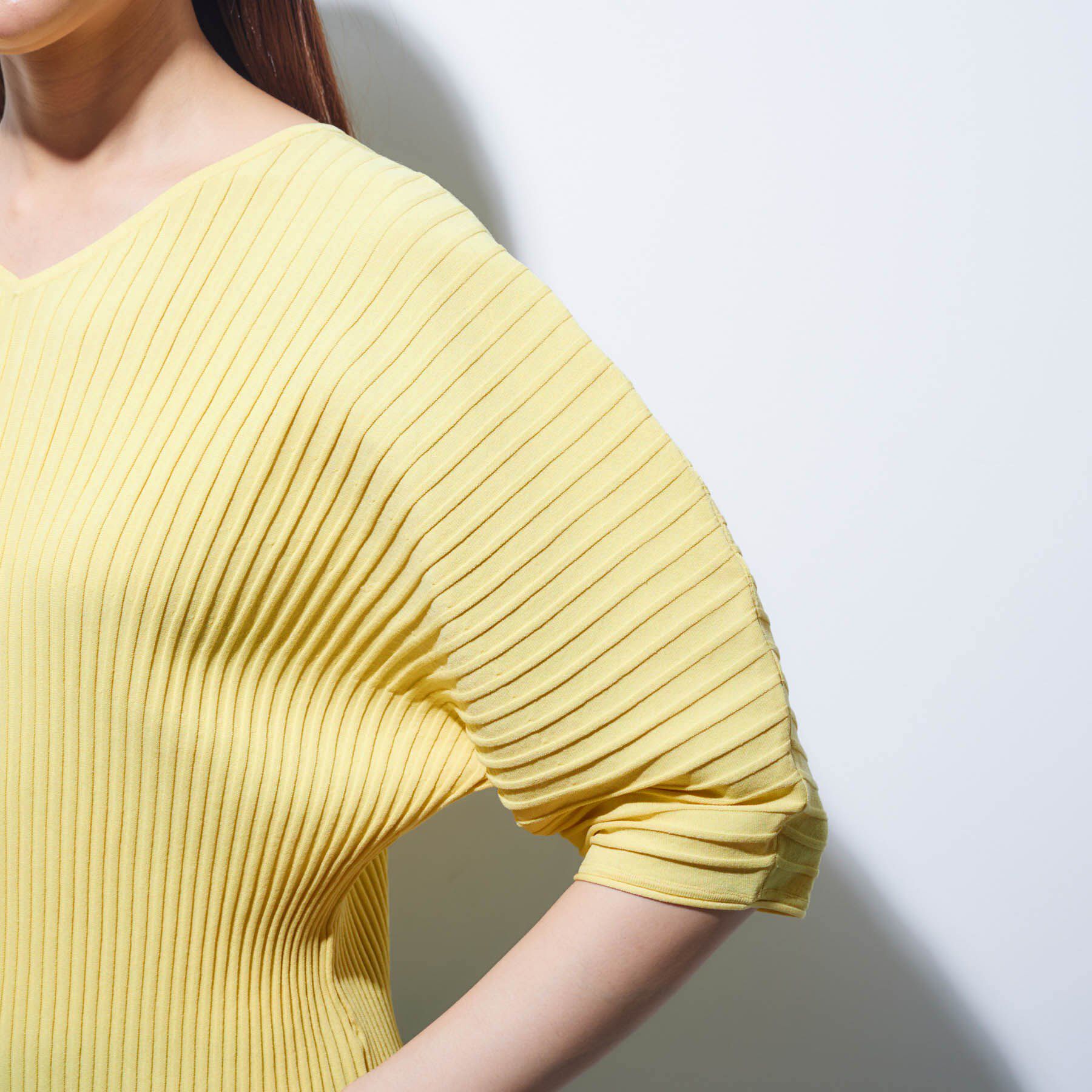 INDIVI「【二の腕カバー／スタイルアップ】ドライタッチストレッチニット」|Tシャツ・カットソー|