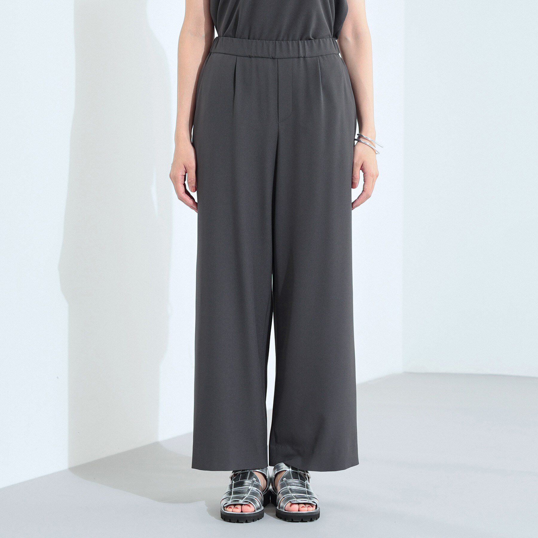 INDIVI「【UVケア／SETUP可能】エアリージョーゼット ワイドパンツ」|その他|