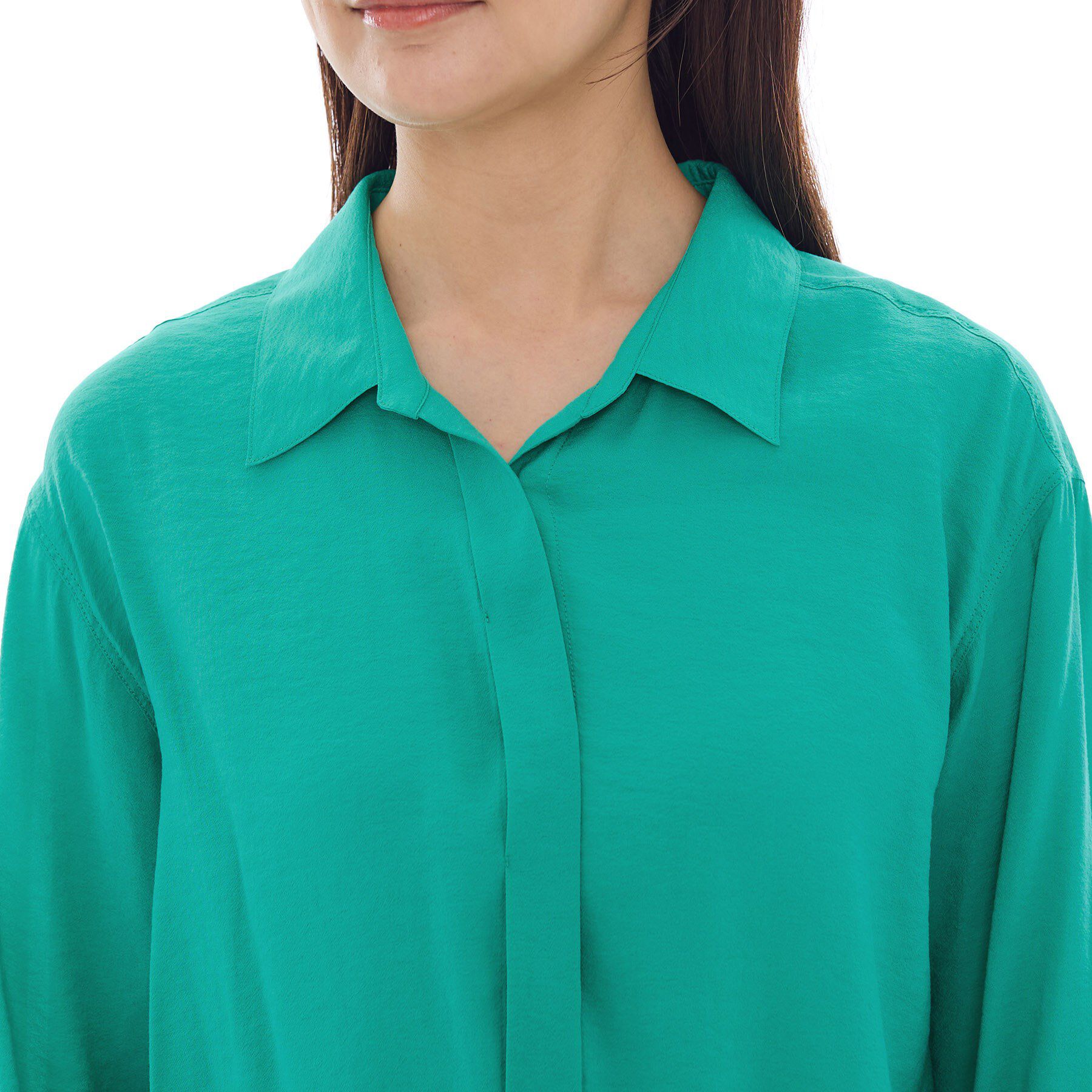 INDIVI「【体型カバー／清涼感】シアーオーバーシャツ」|シャツ・ブラウス|