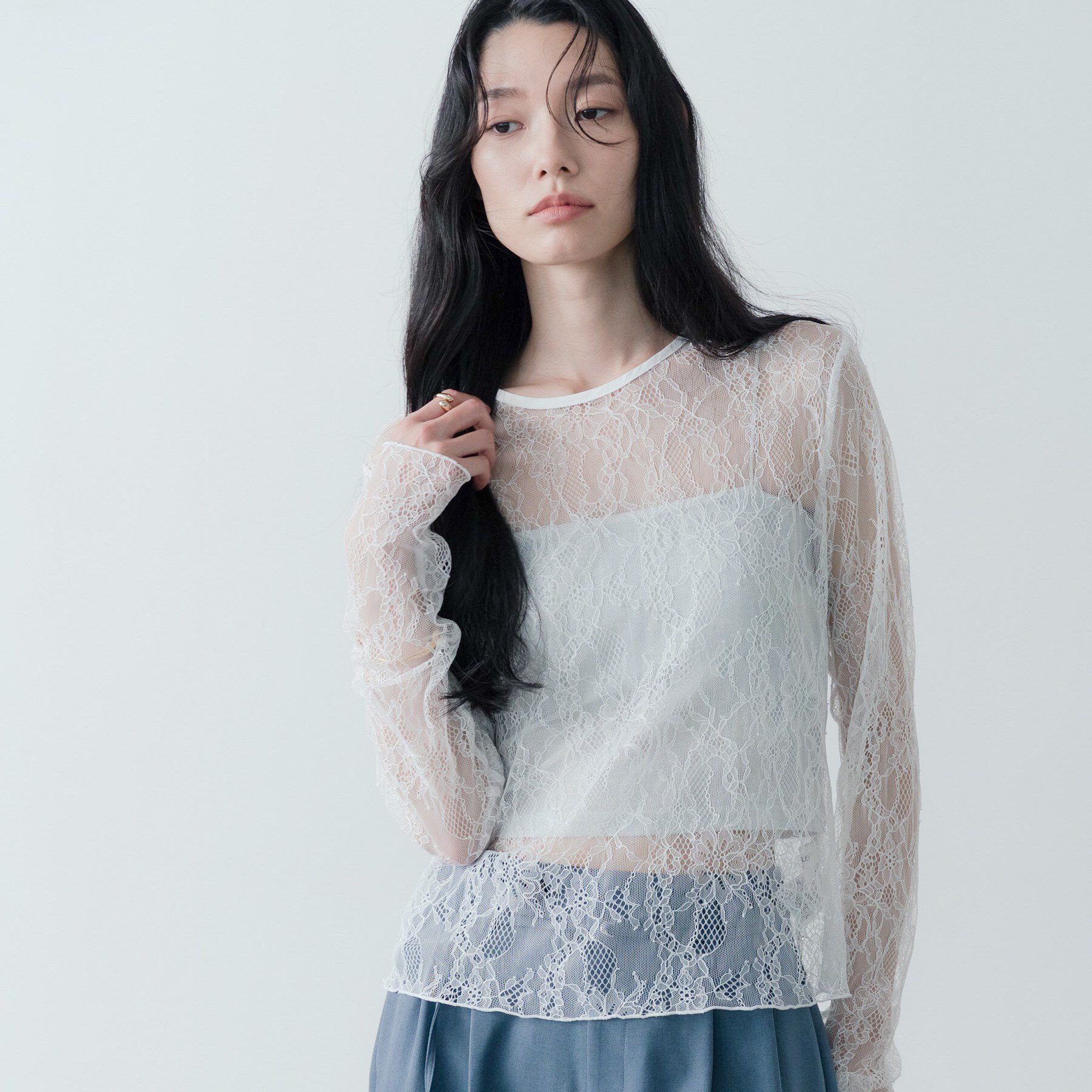 GALLEST「レースストレッチカットソー」|Tシャツ・カットソー|