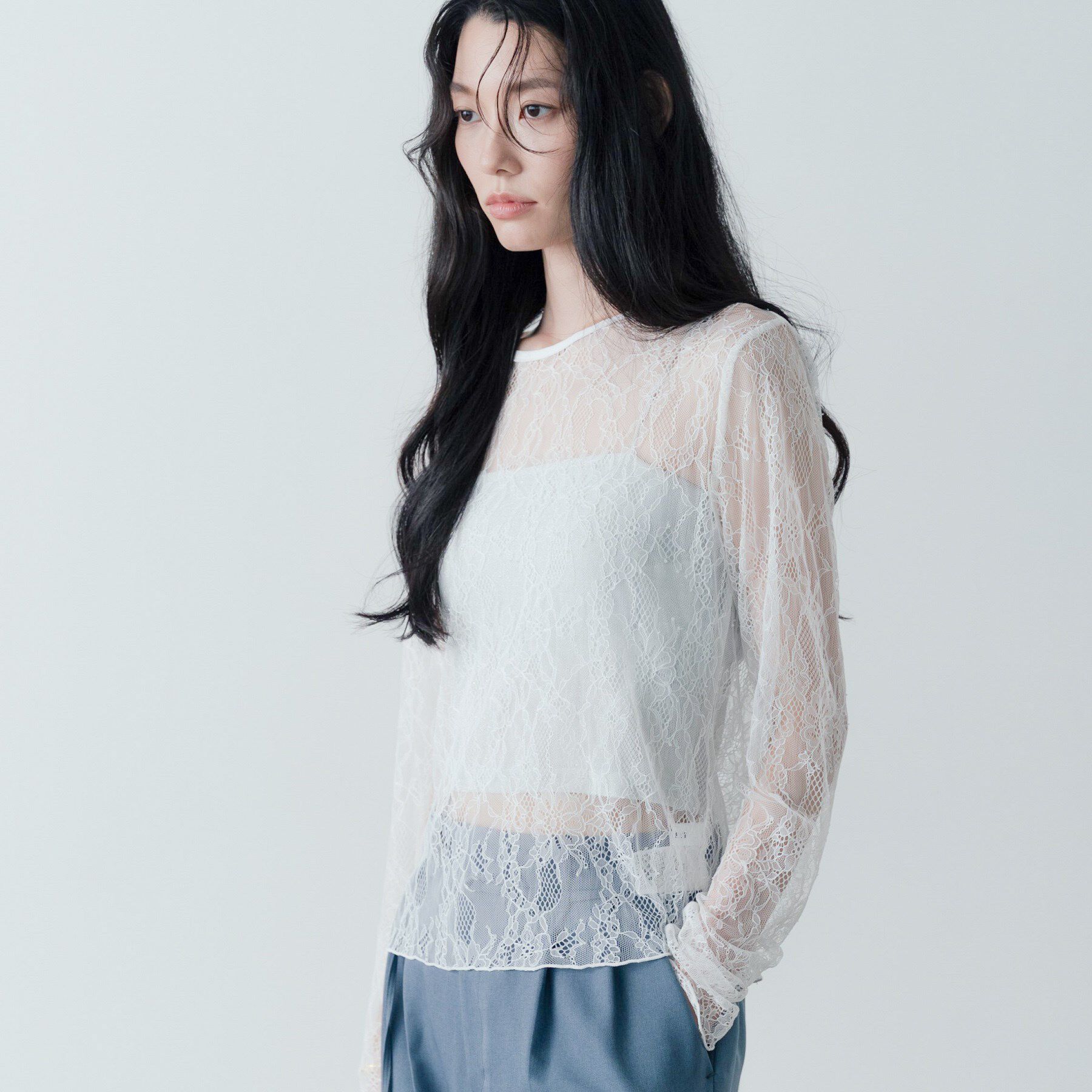 GALLEST「レースストレッチカットソー」|Tシャツ・カットソー|