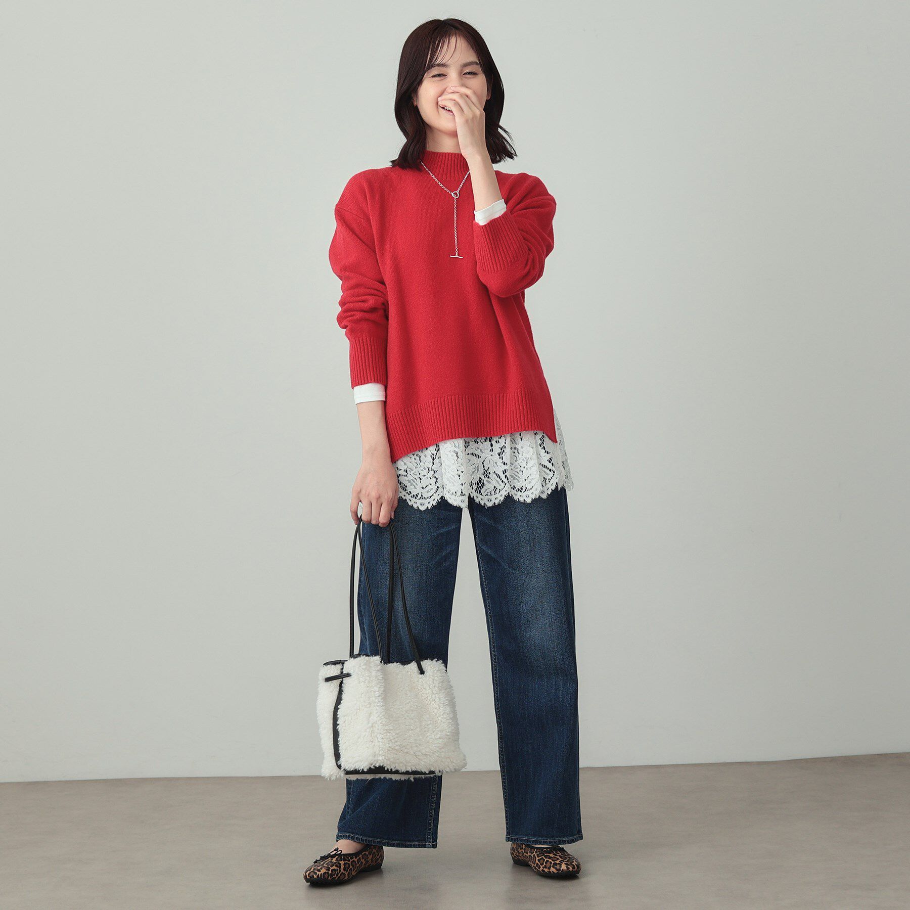 INDIVI「ボアミドルバッグ」|ショルダー・メッセンジャー|