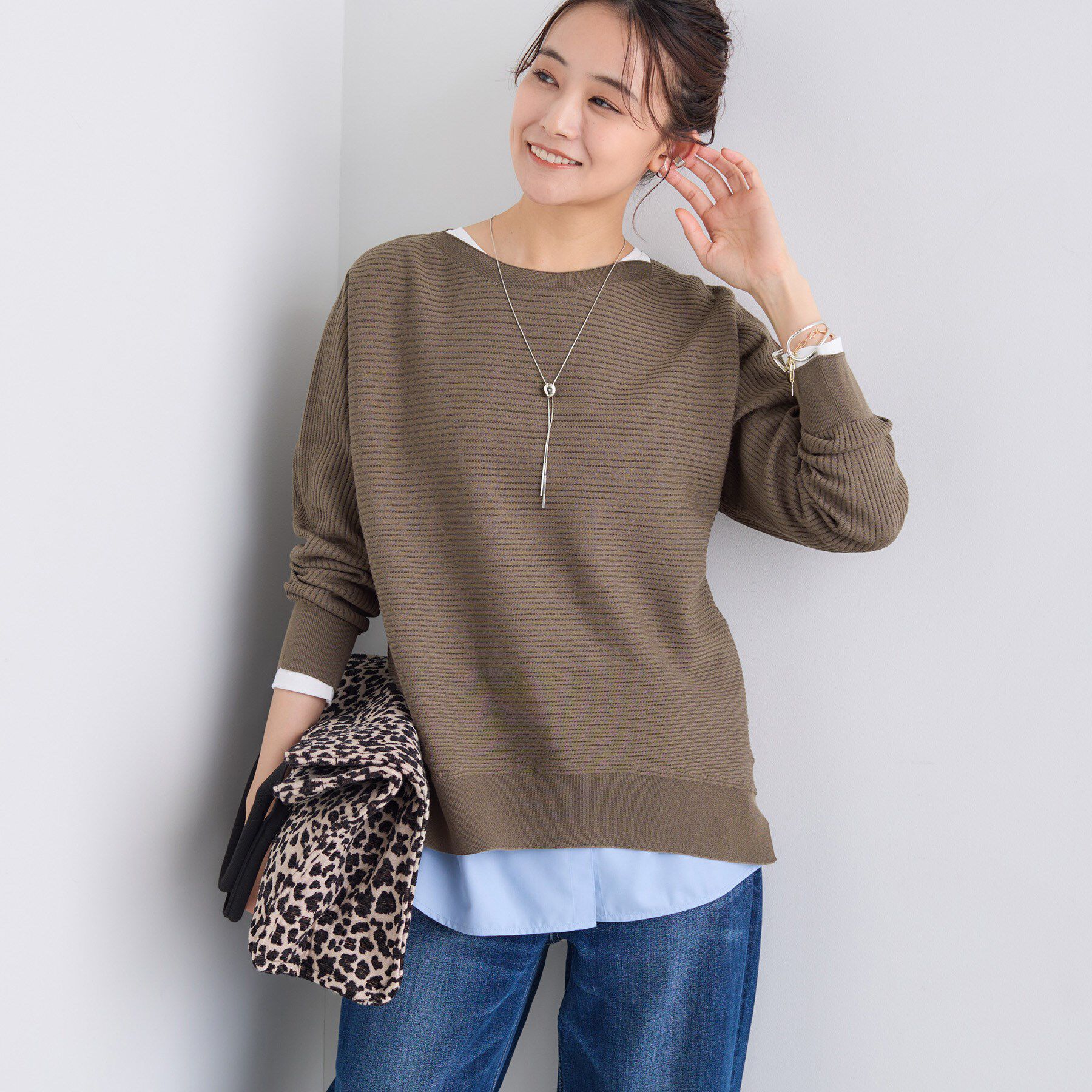 INDIVI「【洗える／体型カバー】美シルエットニット」|ニット・セーター|