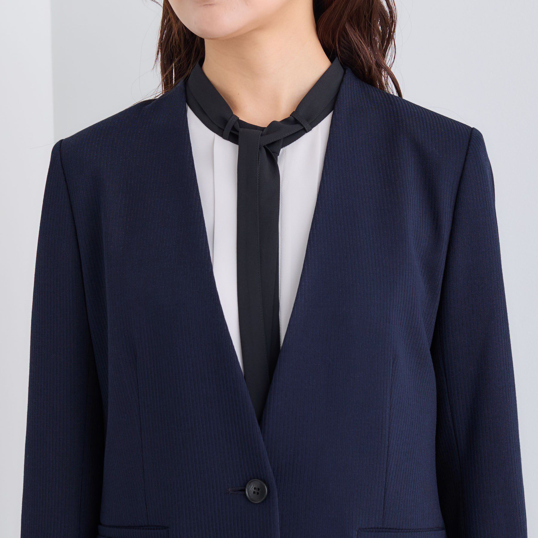 INDIVI「【日本製／通勤スーツ】プレシャスドビー ノーカラージャケット」|スーツ|
