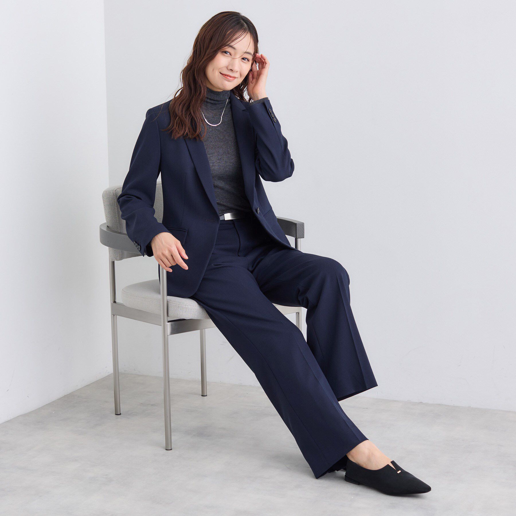 INDIVI「【日本製／通勤スーツ】プレシャスドビー テーパードパンツ」|スーツ|