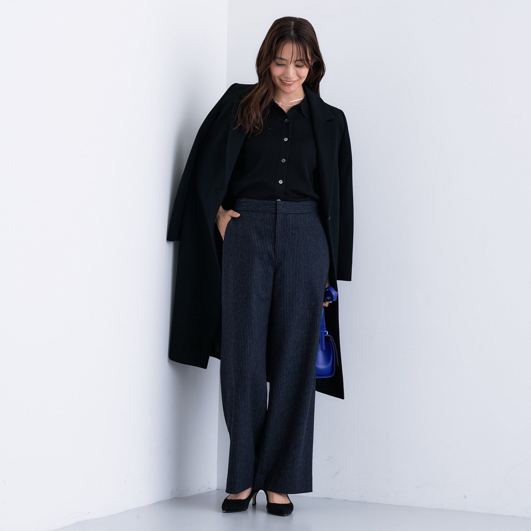 INDIVI「【褒められパンツ／ウール混】ウォームウール ワイドパンツ」|その他|