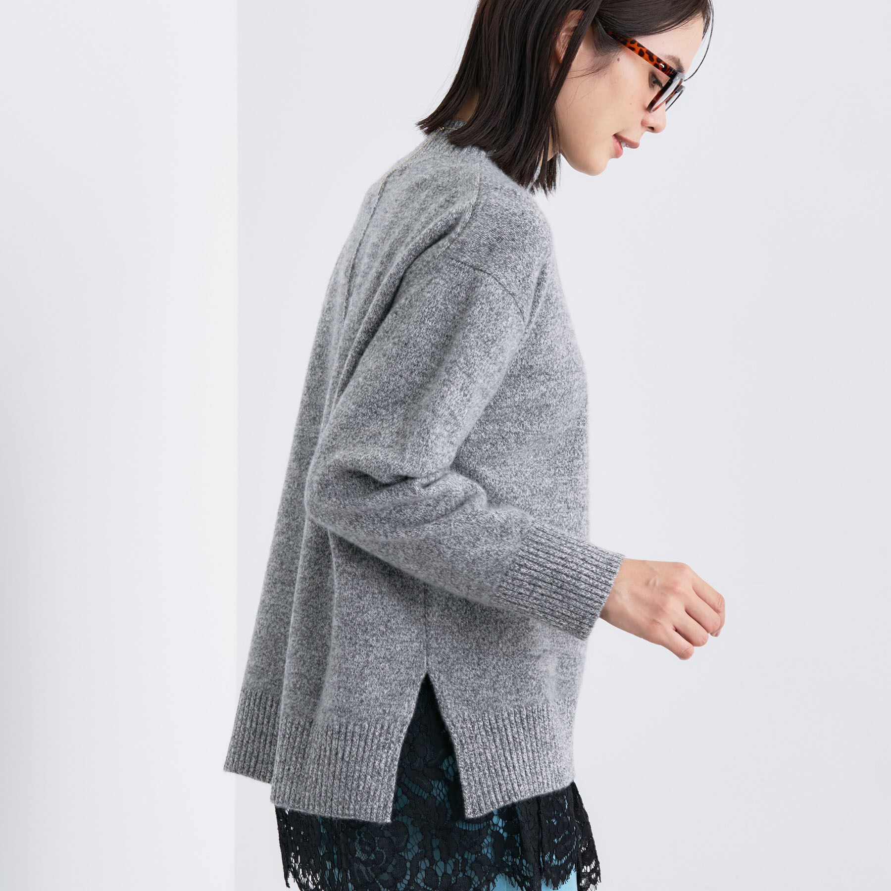 INDIVI「【冬ニット人気NO．1！／カシミヤ混】ミドルゲージハイネックニット」|ニット・セーター|