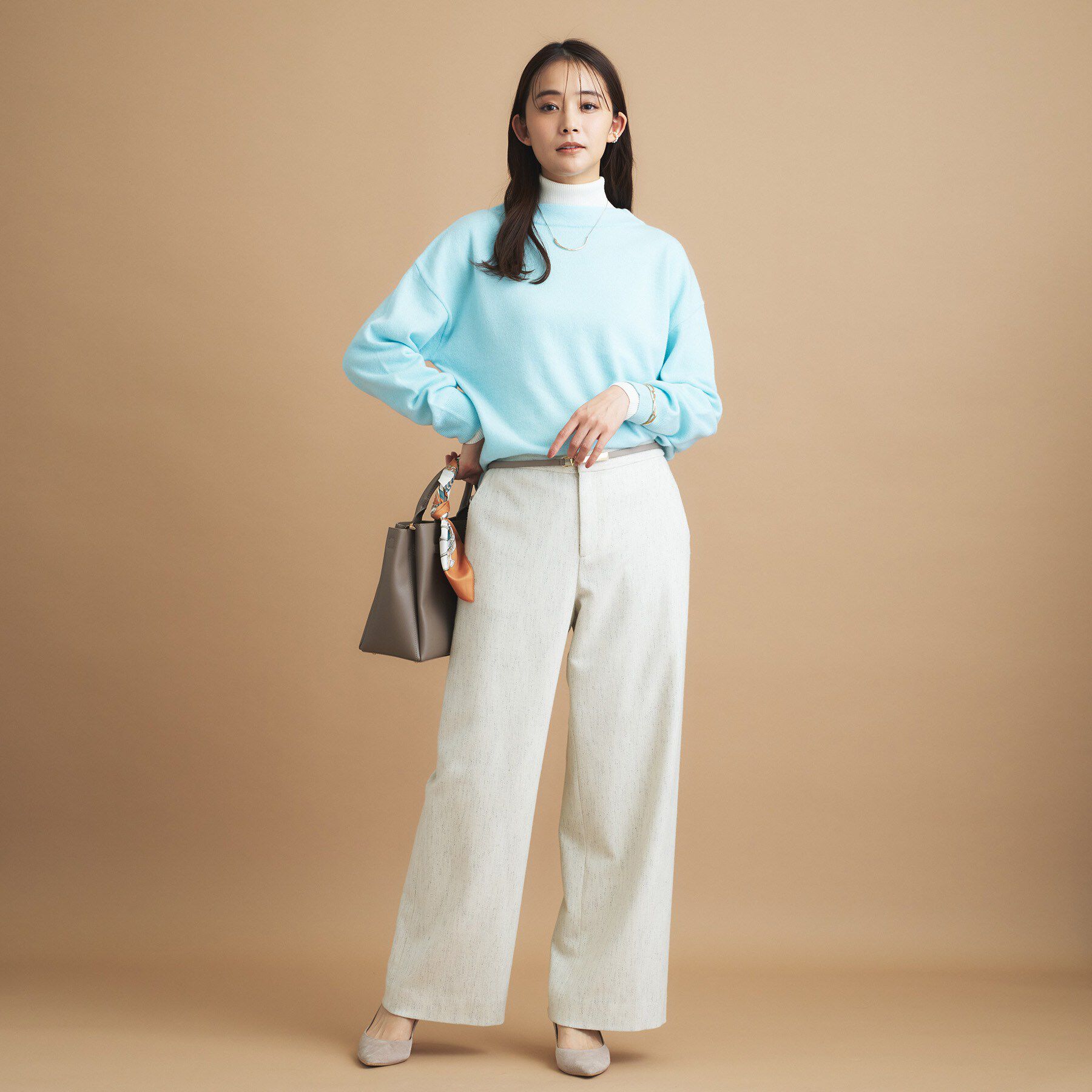 INDIVI「【洗える／カシミヤ混】ボトルネック ドルマンスリーブニット」|ニット・セーター|