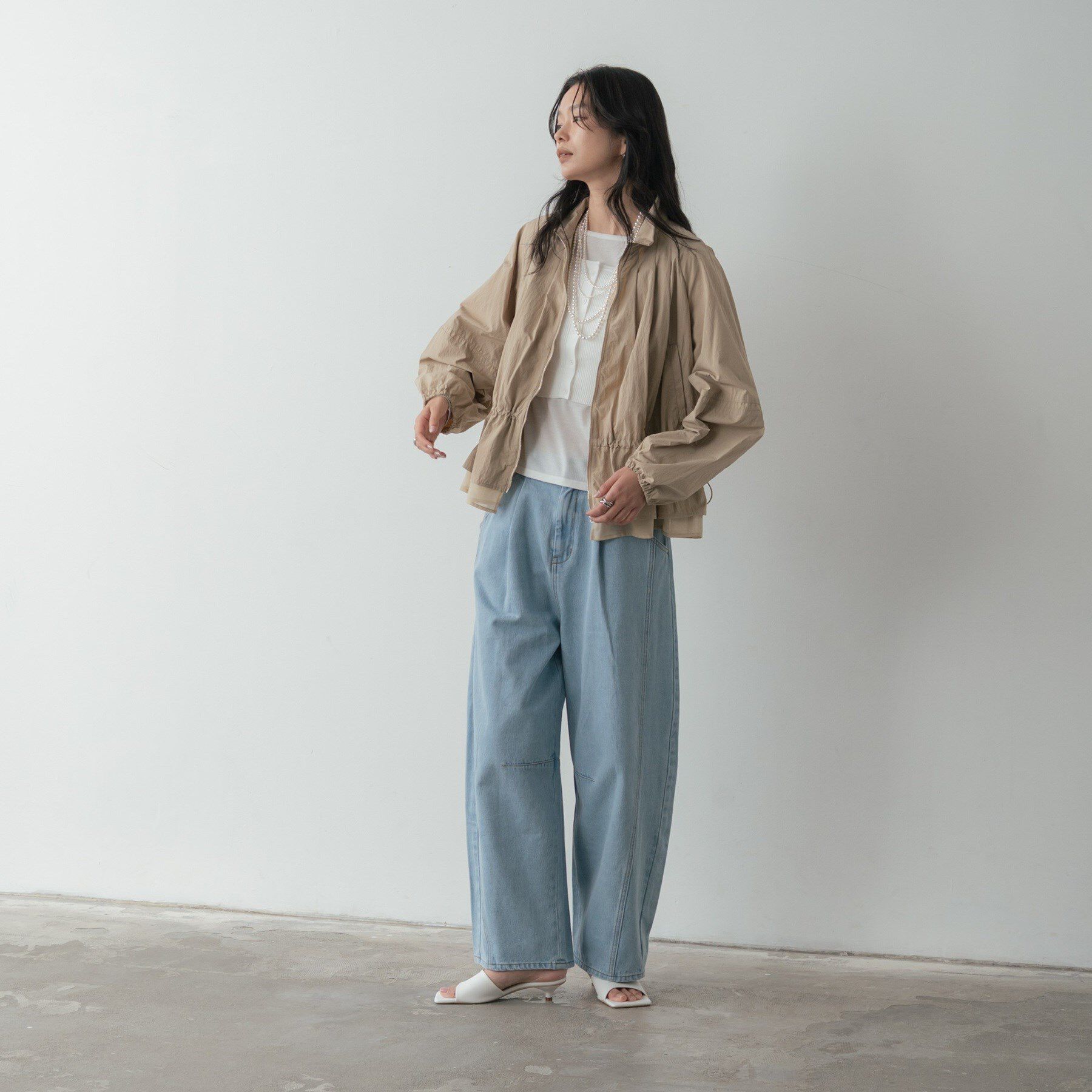 GALLEST「シャーリングペプラムブルゾン」|ブルゾン・スタジャン|