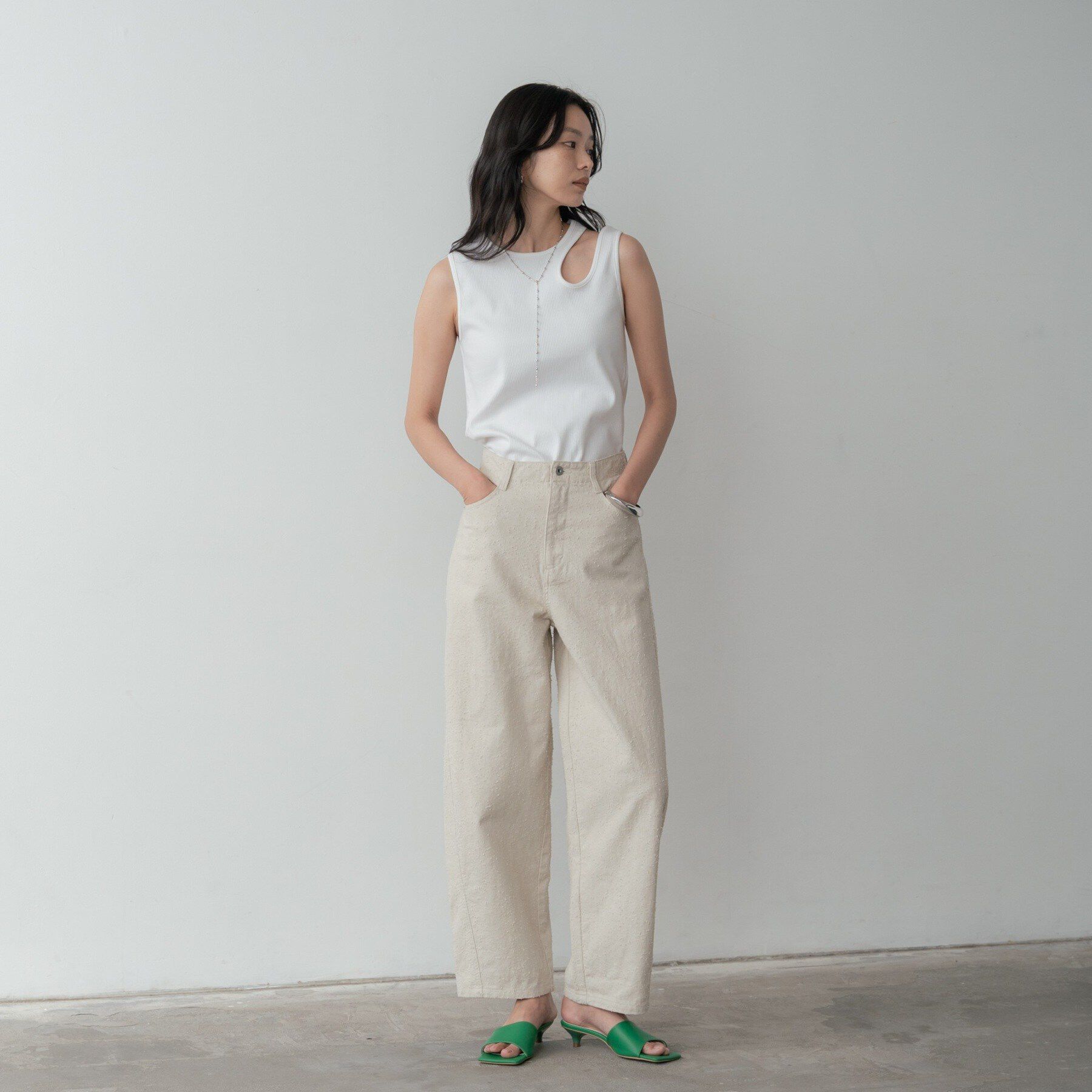 GALLEST「アシメリブタンクトップ」|キャミソール|