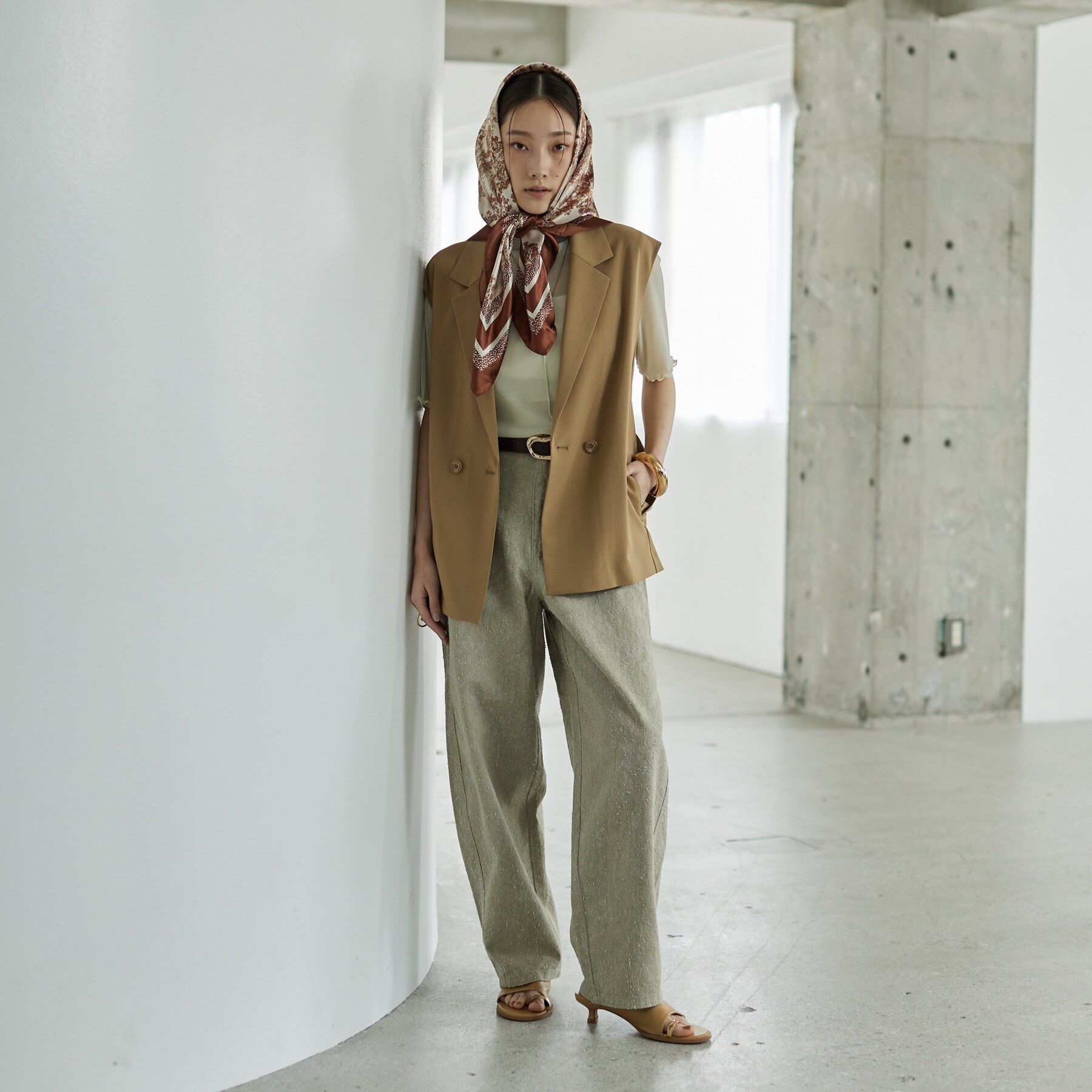 GALLEST「Comfy SET UP｜ベルテッドジレ【セットアップ対応／通勤／カセット服／接触冷感／UVカット】」|ベスト・ジレ|