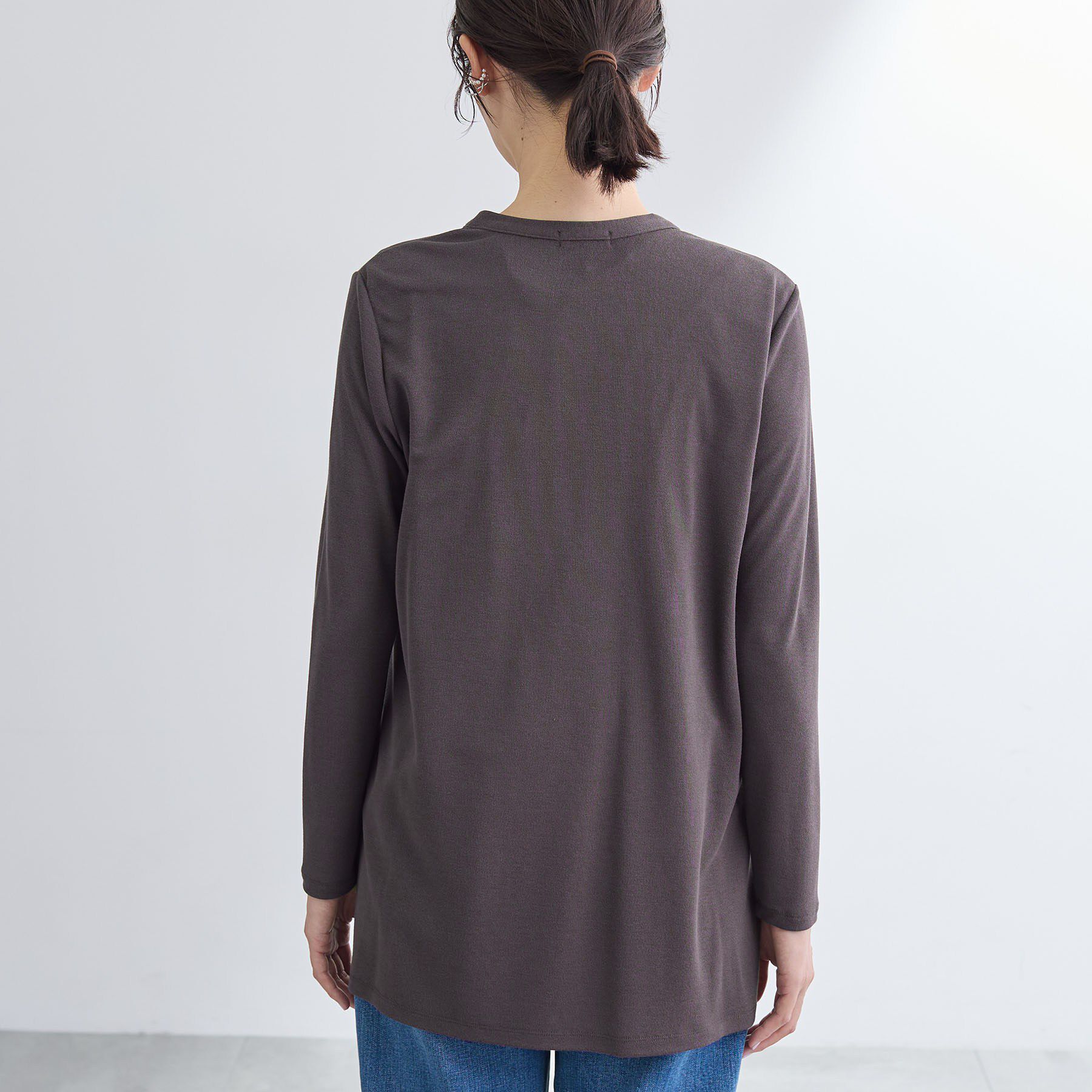 INDIVI「【UVケア】着流しミドル丈カーディガンジャージ」|カーディガン|