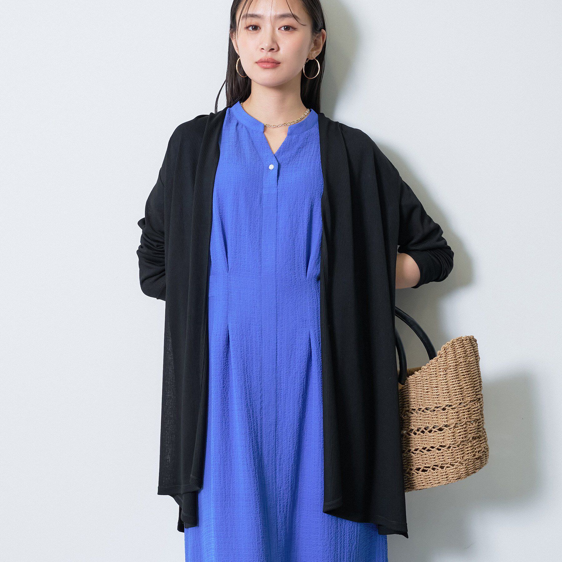 INDIVI「【洗える／アンサンブル可能】シアースストライプカーディガン」|カーディガン|