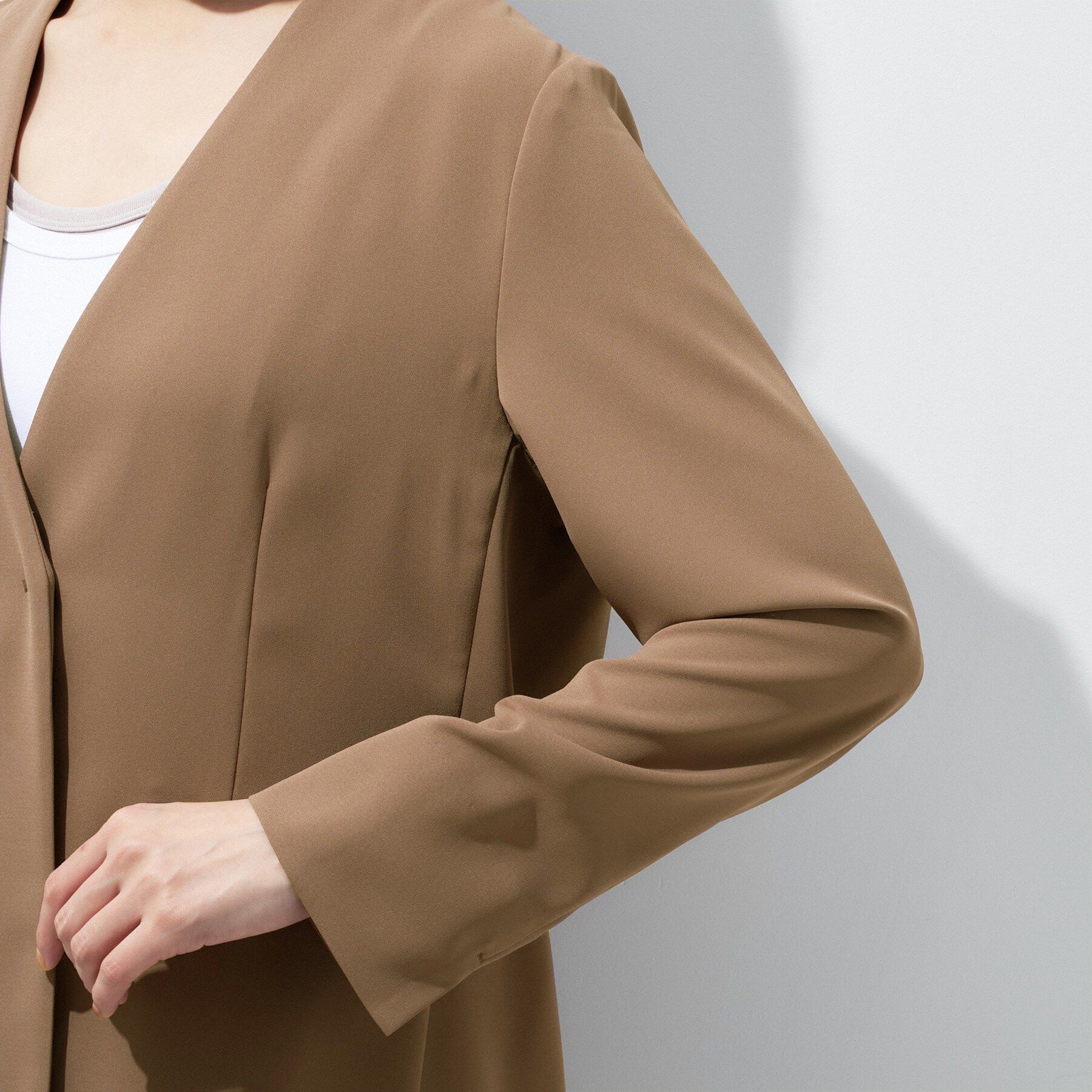 INDIVI「【さらに軽く軽快！／着る日傘】ノーカラージャケット」|ノーカラージャケット|