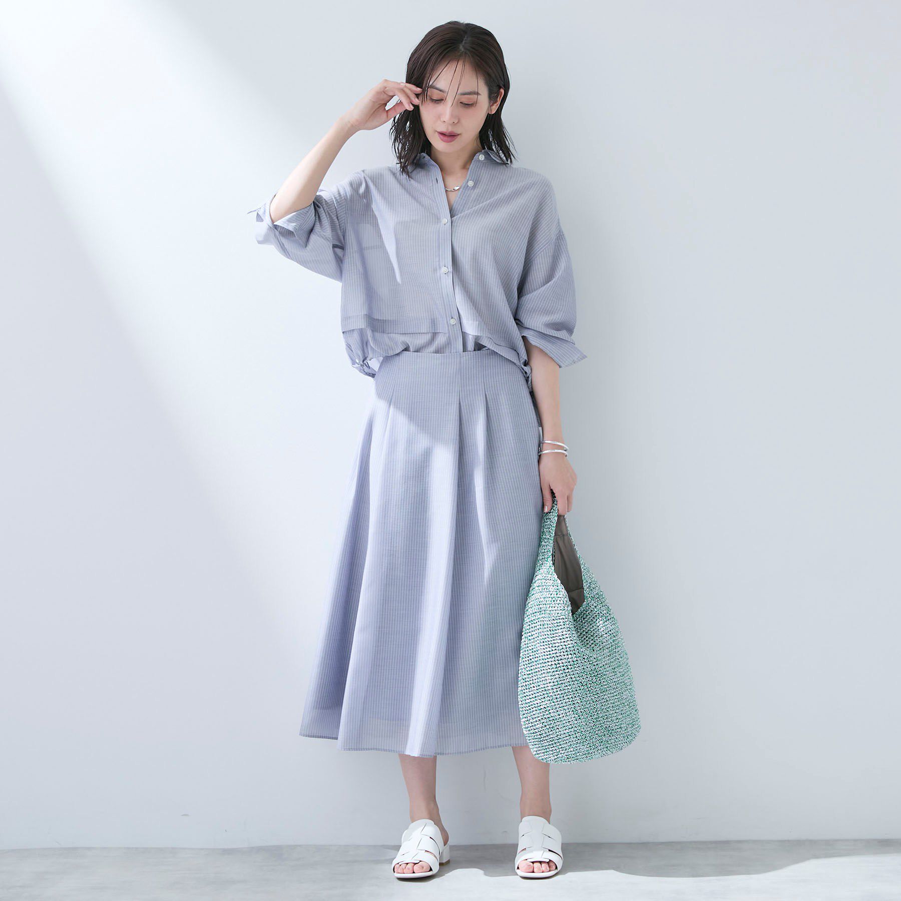 INDIVI「【大人カジュアル】メタリックかぎ編みボトルバッグ」|トートバッグ|