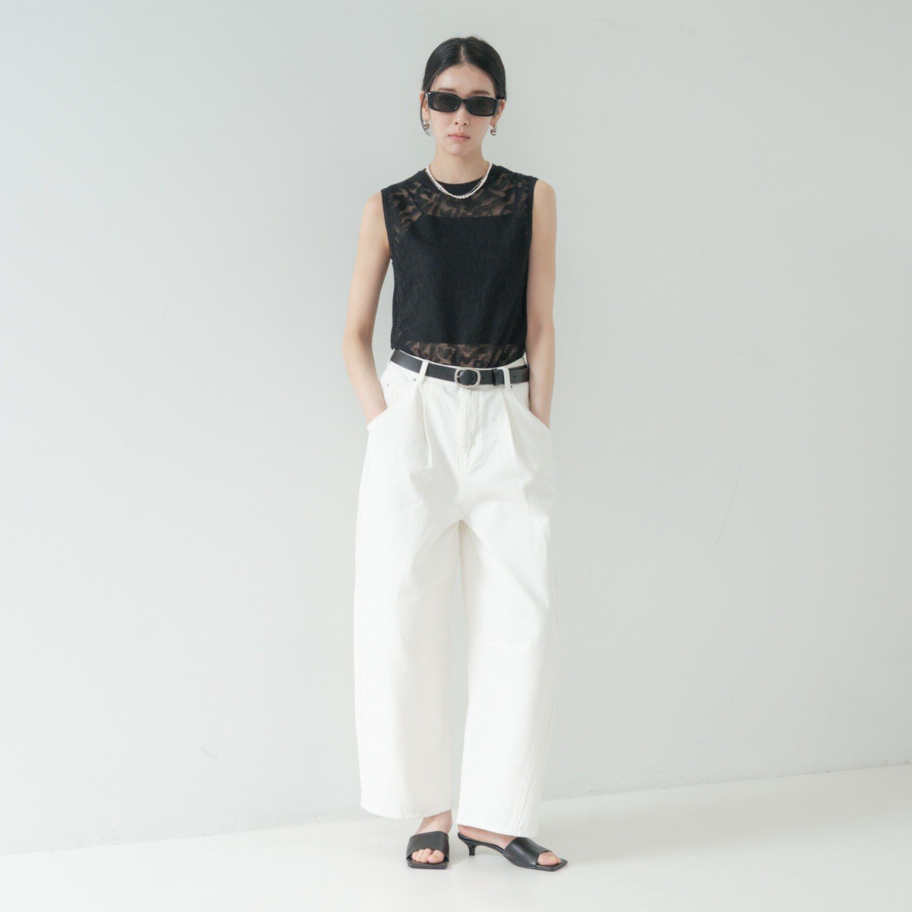 GALLEST「スリーブレスレースニット」|ニット・セーター|