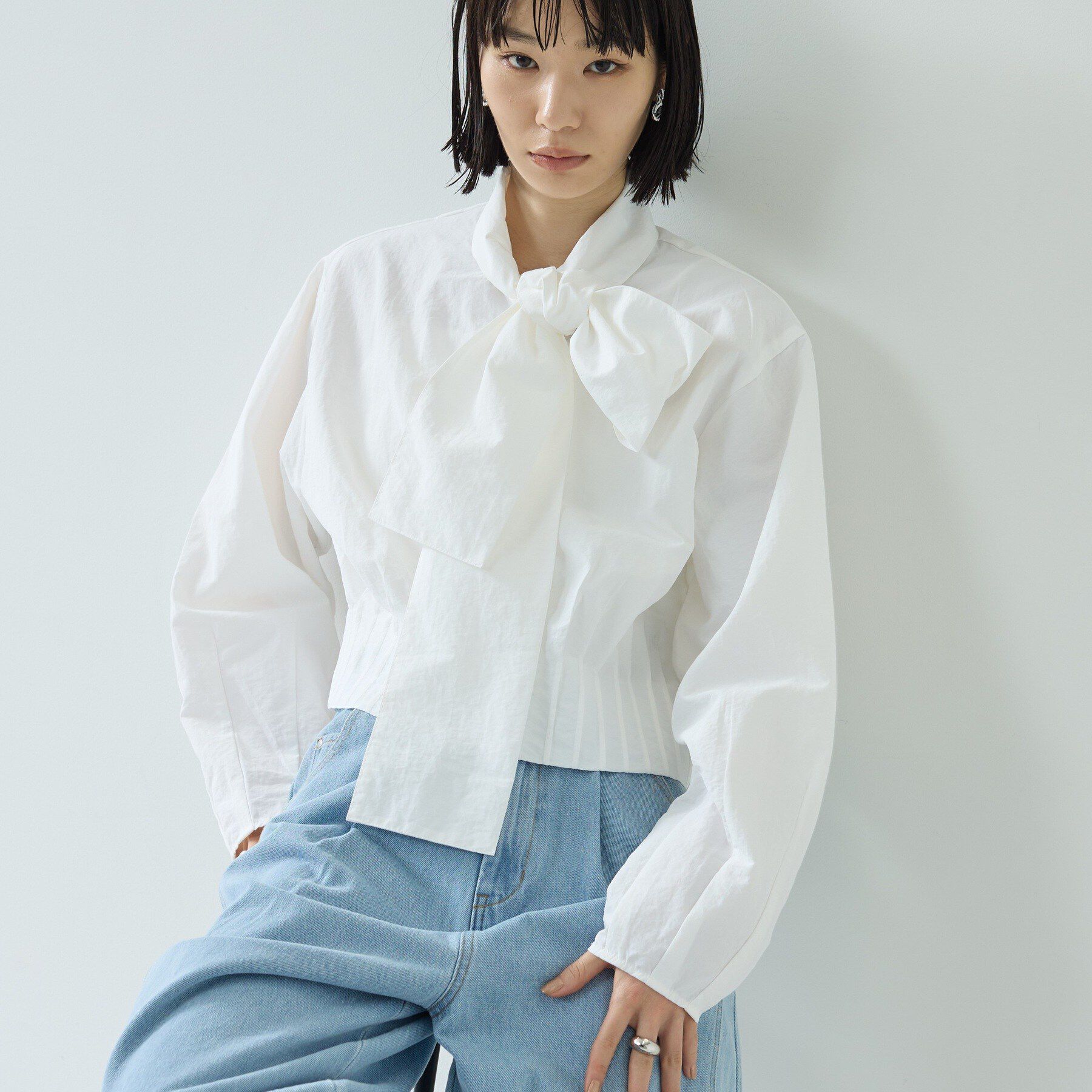 GALLEST「ボウタイシャツブルゾン」|シャツ・ブラウス|