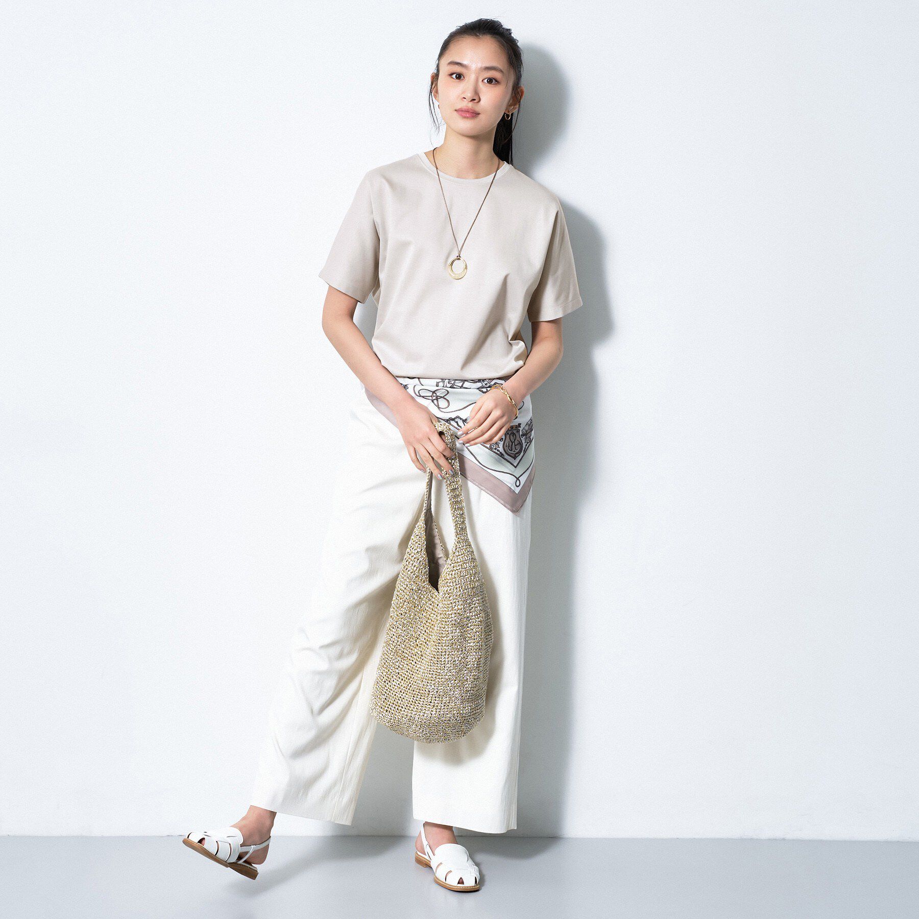 INDIVI「【汗ジミ防止／褒められTシャツ】上品カジュアル！ドルマンTシャツ」|Tシャツ・カットソー|