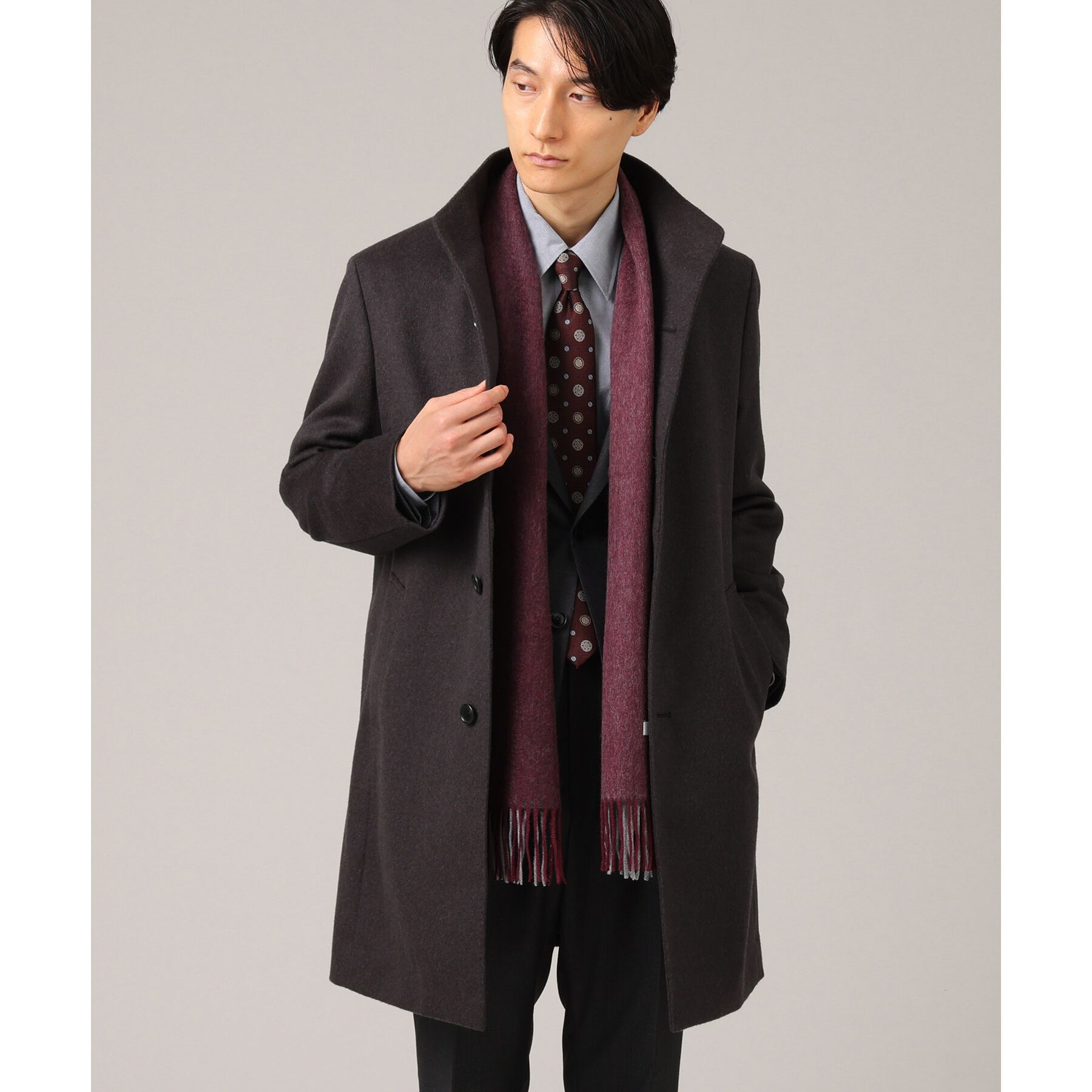 TAKEO KIKUCHI「【ウールカシミヤブレンド】ビーバー調 スタンドカラー コート」|その他|