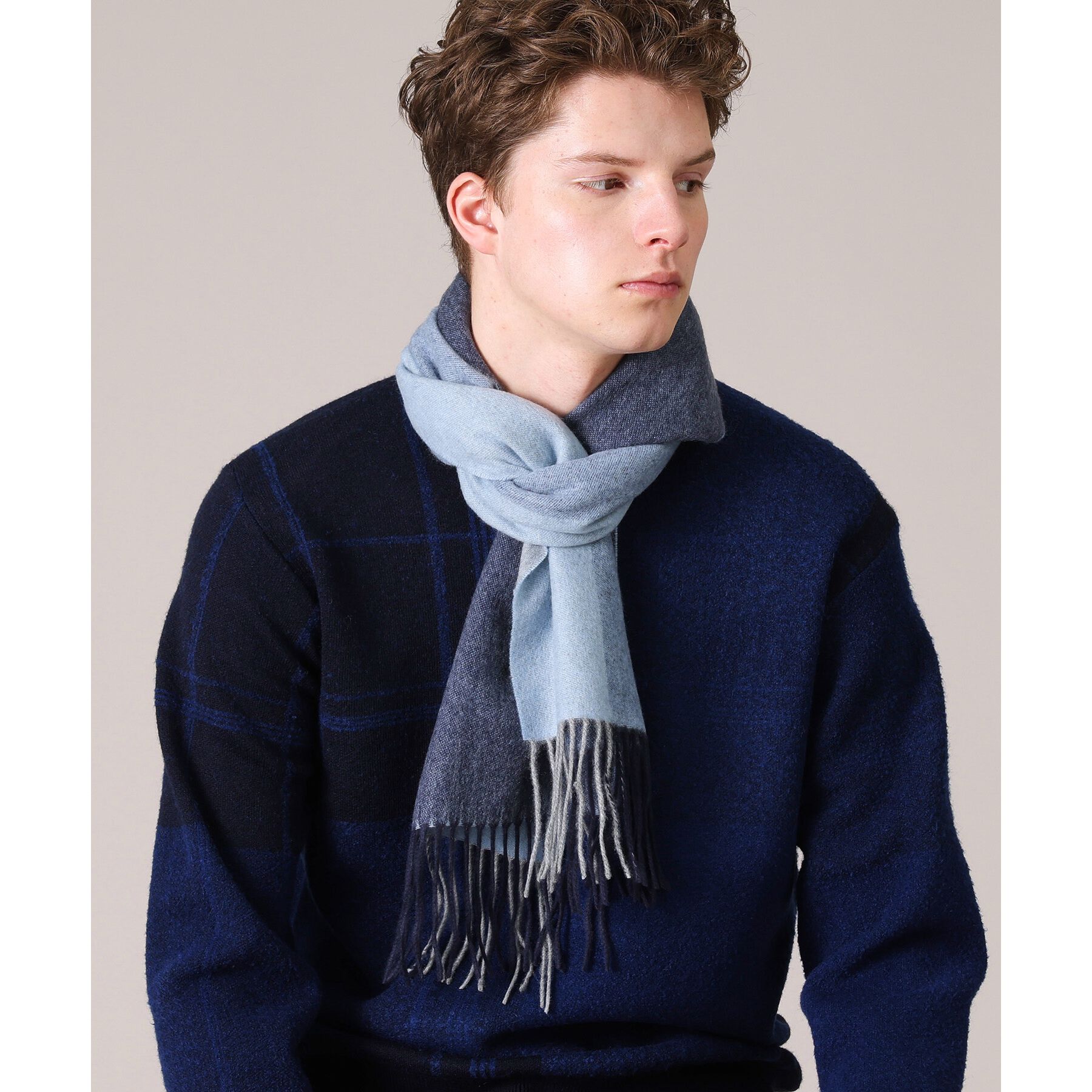 TAKEO KIKUCHI「【カシミヤ100%】パネル カシミヤマフラー」|ストール|