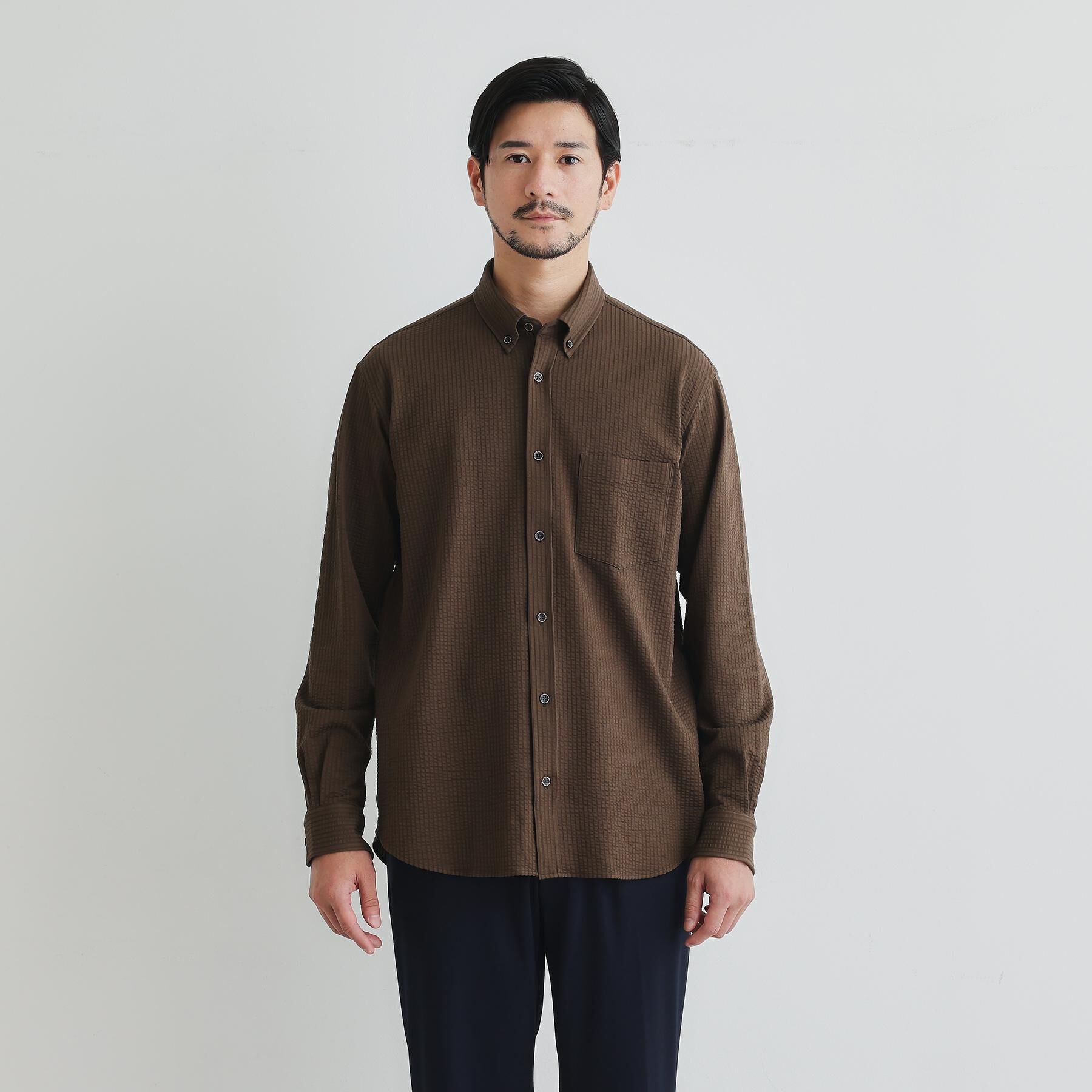 TAKEO KIKUCHI「【抗菌防臭/シーズンレス】シアサッカー ジャージシャツ」|シャツ・ブラウス|