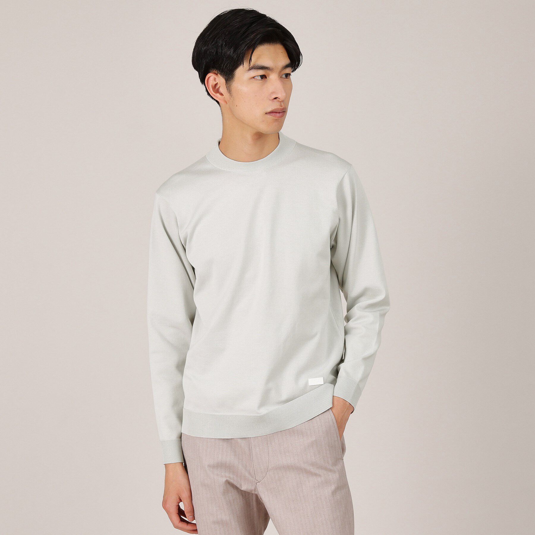 TAKEO KIKUCHI「【ジャケット対応】テーラードネック プルオーバー ニット」|ニット・セーター|ライトグレー(011