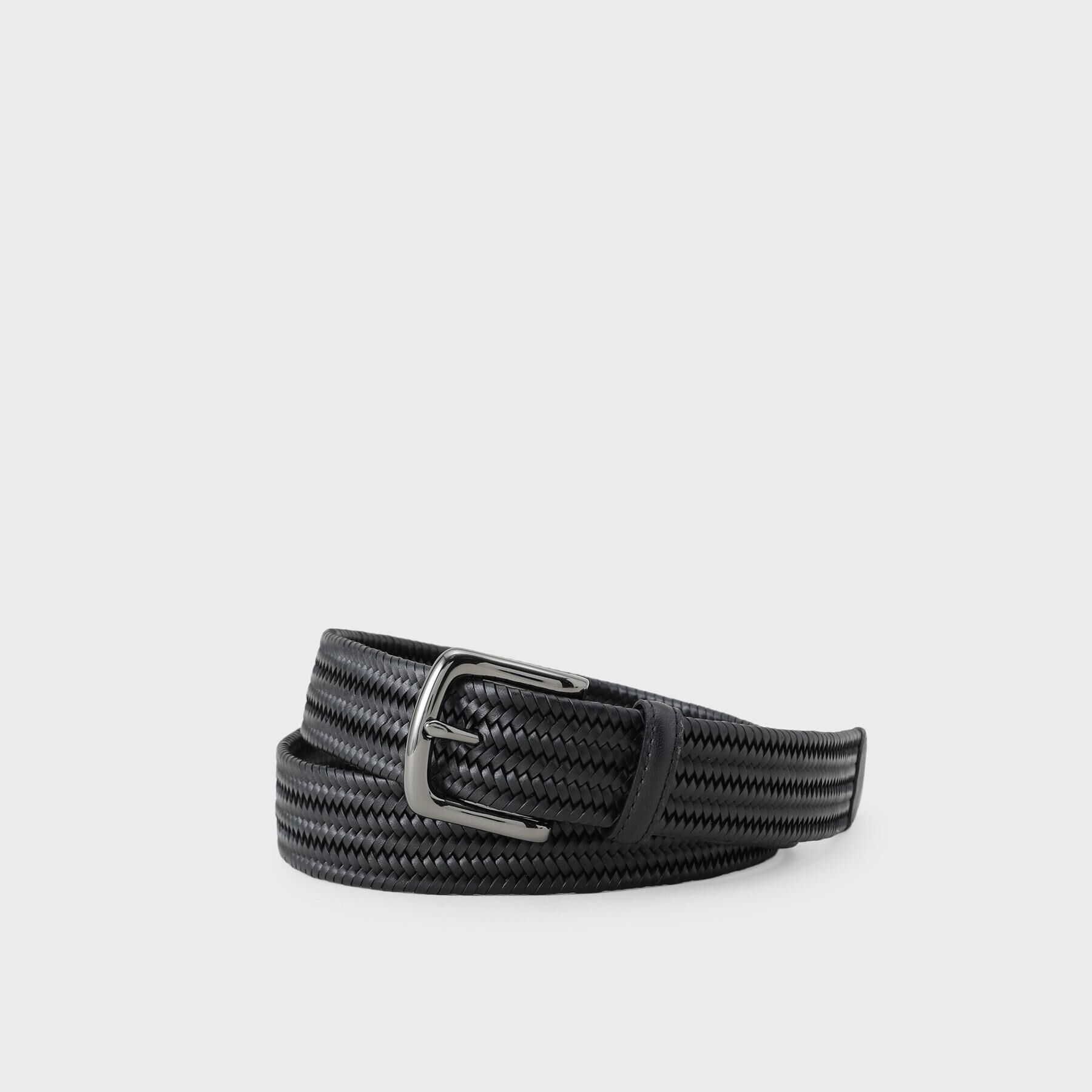 TAKEO KIKUCHI「レザーゴムメッシュベルト」|ベルト|ブラック(019)