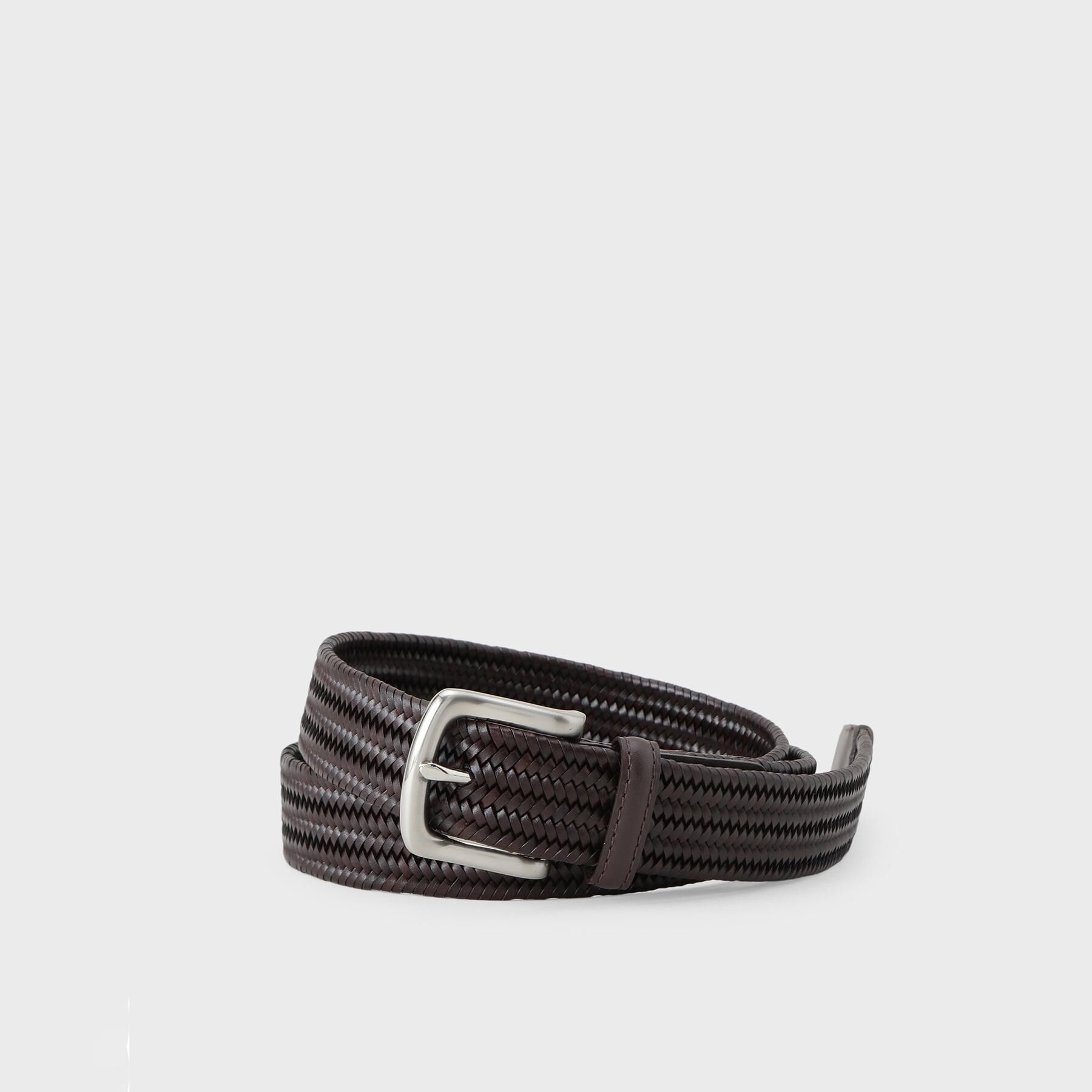 TAKEO KIKUCHI「レザーゴムメッシュベルト」|ベルト|ブラウン(043)