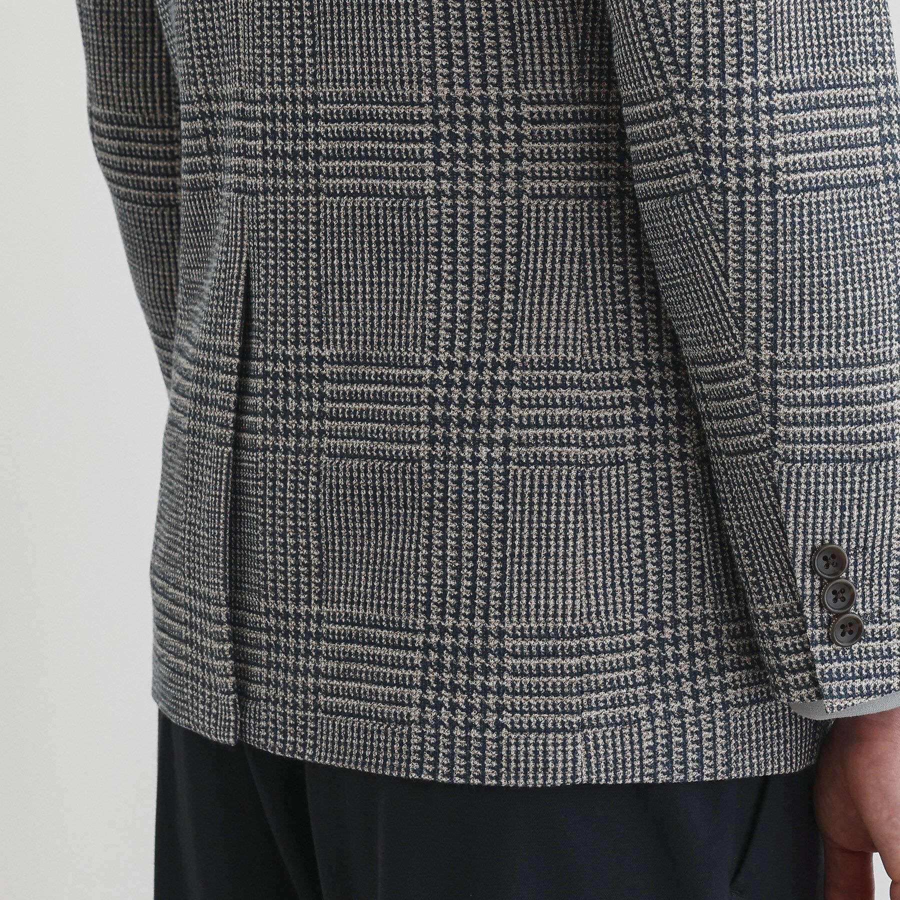 TAKEO KIKUCHI「グレンチェックプリント ジャージ ジャケット」|テーラードジャケット|