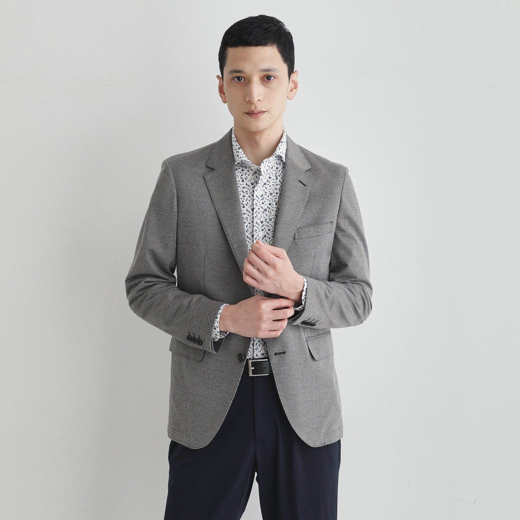 TAKEO KIKUCHI「クールマックス 鹿の子 フラワープリントシャツ」|シャツ・ブラウス|