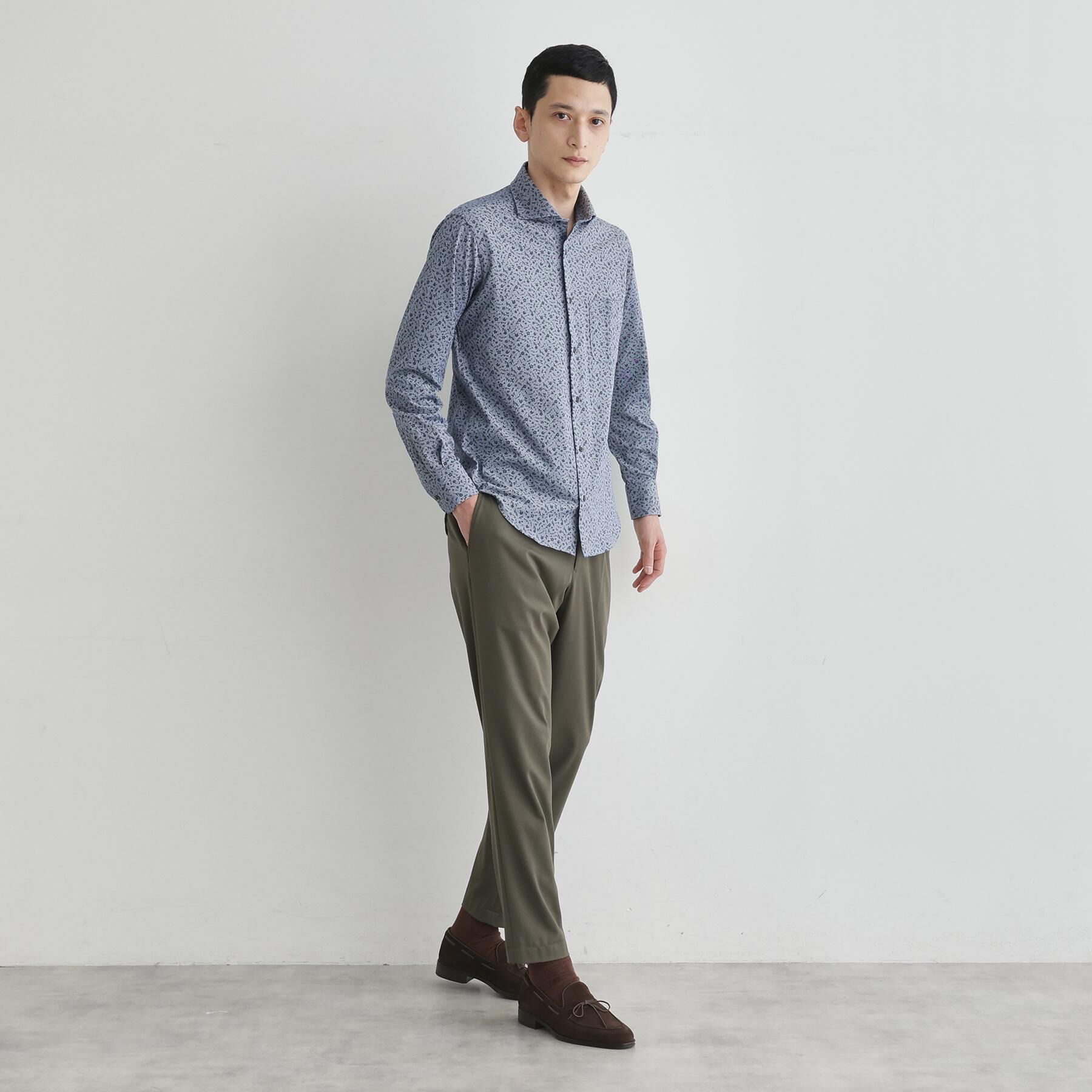 TAKEO KIKUCHI「クールマックス 鹿の子 フラワープリントシャツ」|シャツ・ブラウス|