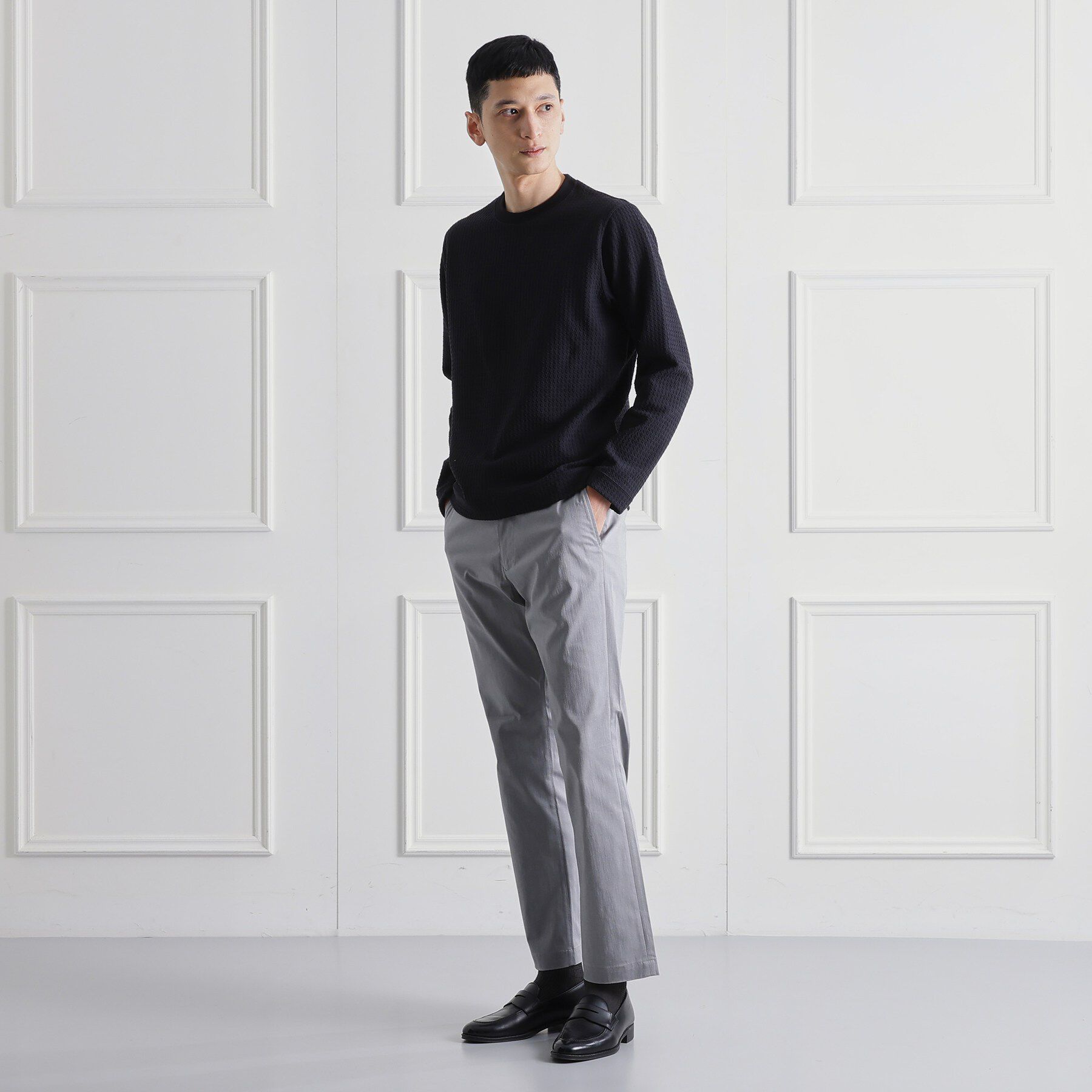 TAKEO KIKUCHI「千鳥柄 ストレッチ プルオーバー」|Tシャツ・カットソー|