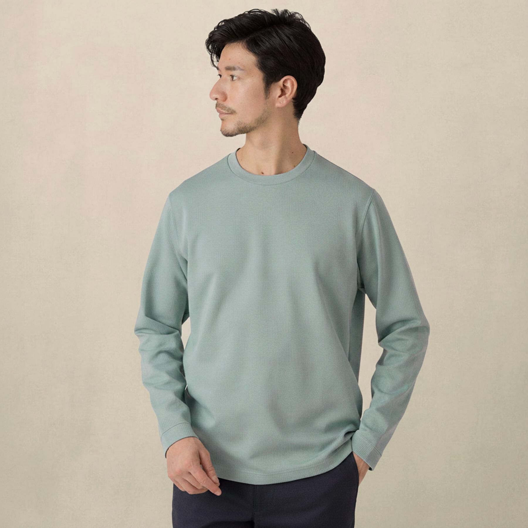 TAKEO KIKUCHI「【尾州ファブリック】ジャカードカットソー」|Tシャツ・カットソー|ブルー(091)