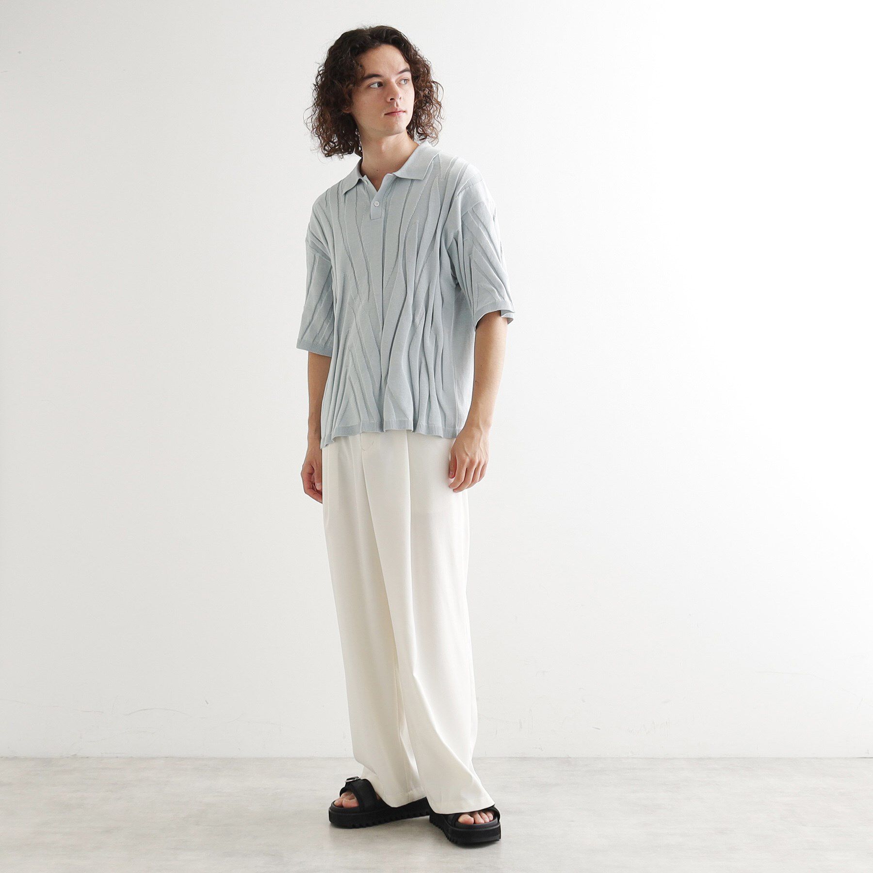 tk.TAKEO KIKUCHI「ジャカードニットポロ」|ニット・セーター|