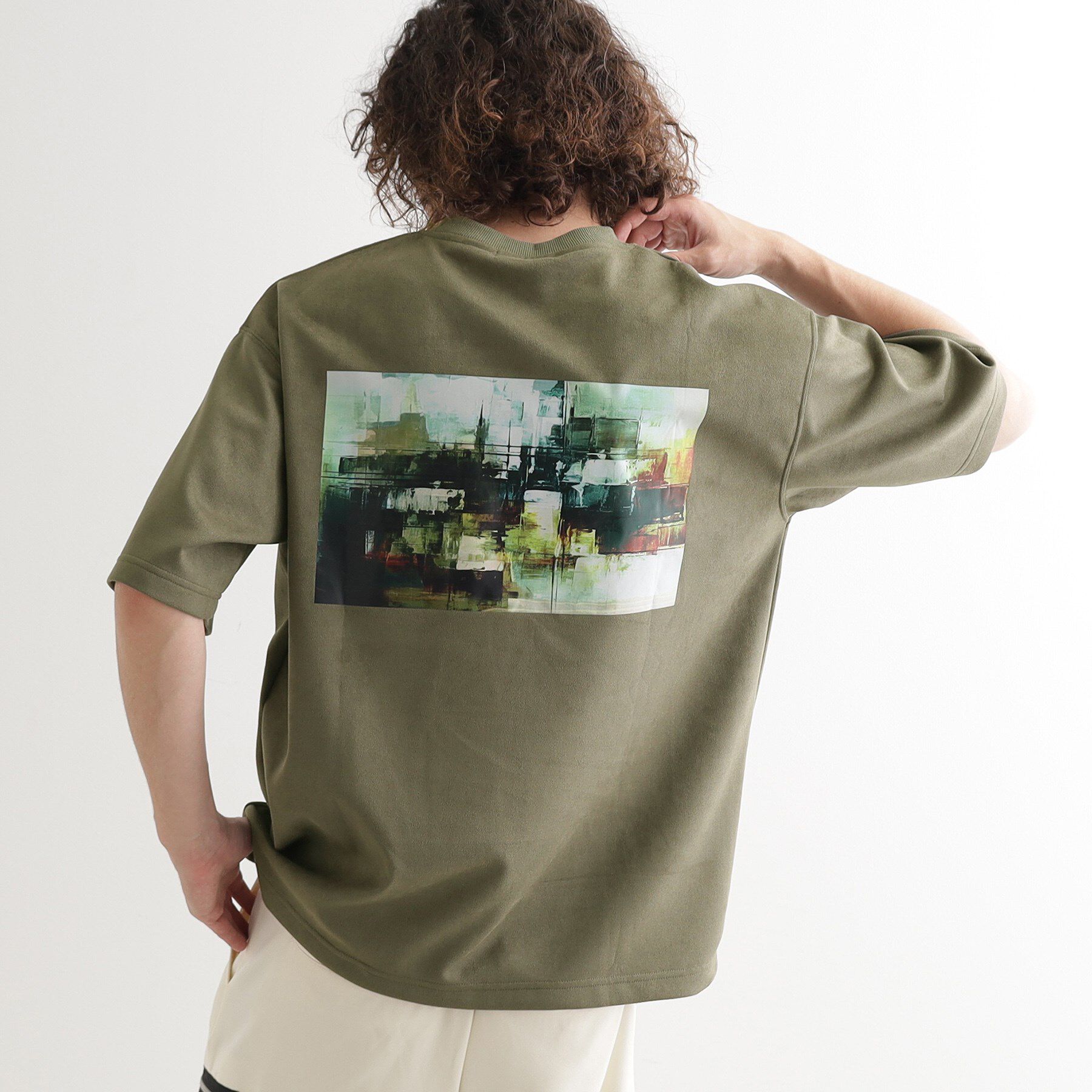 tk.TAKEO KIKUCHI「サマースウェード アブストカットソー」|Tシャツ・カットソー|オリーブグリーン(0