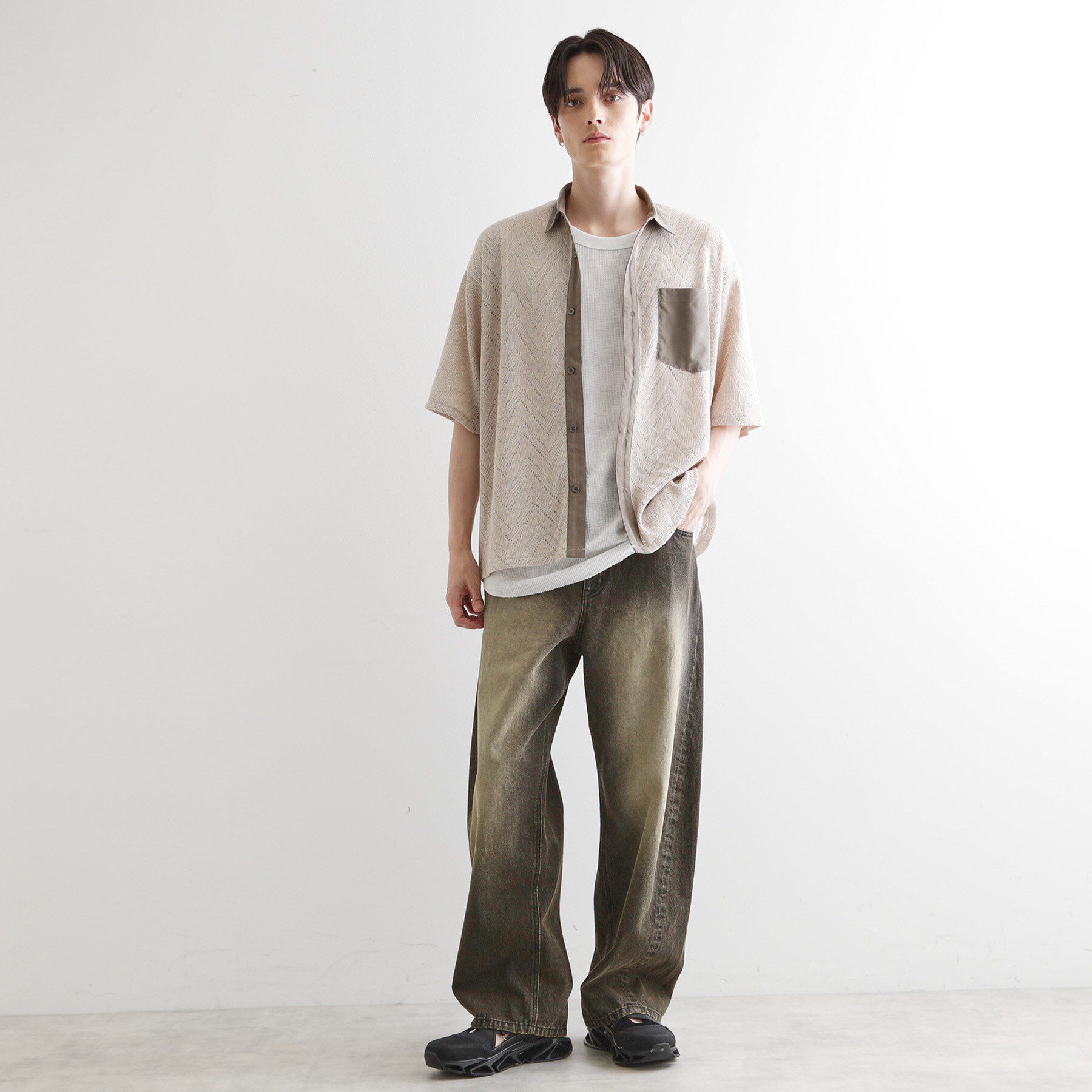 tk.TAKEO KIKUCHI「ダブルレース5分袖シャツ」|シャツ・ブラウス|