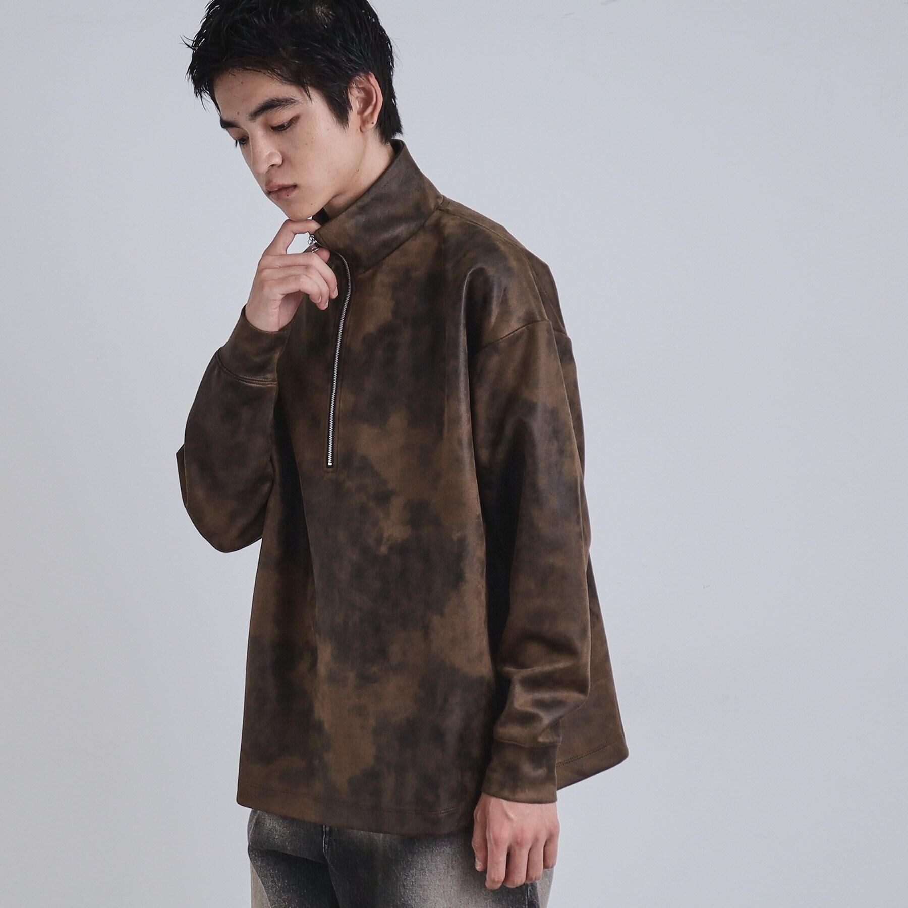 tk.TAKEO KIKUCHI「ヴィンテージライクプリント ハーフジッププルオーバー」|Tシャツ・カットソー|