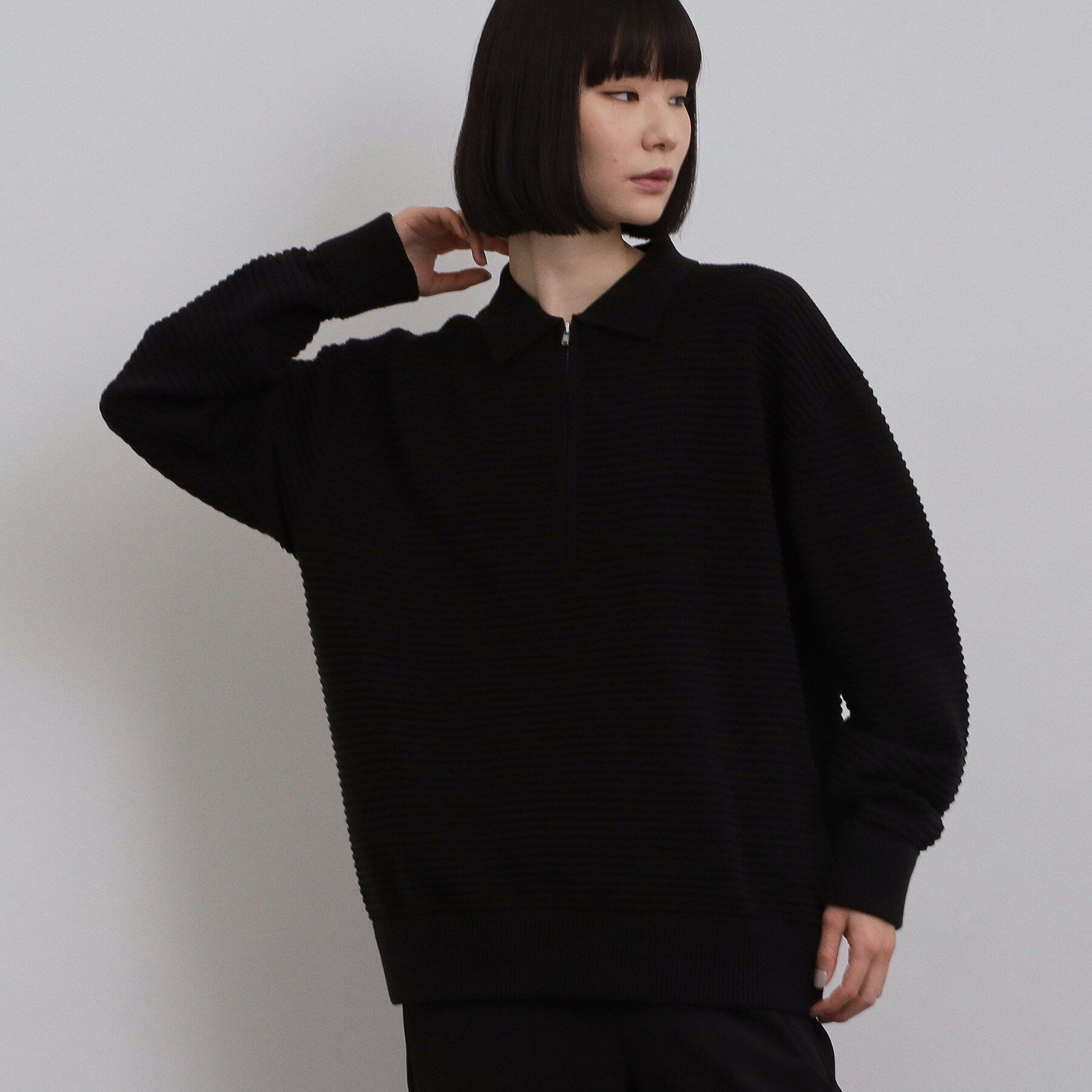 tk.TAKEO KIKUCHI「ハーフジップニットポロシャツ」|ニット・セーター|