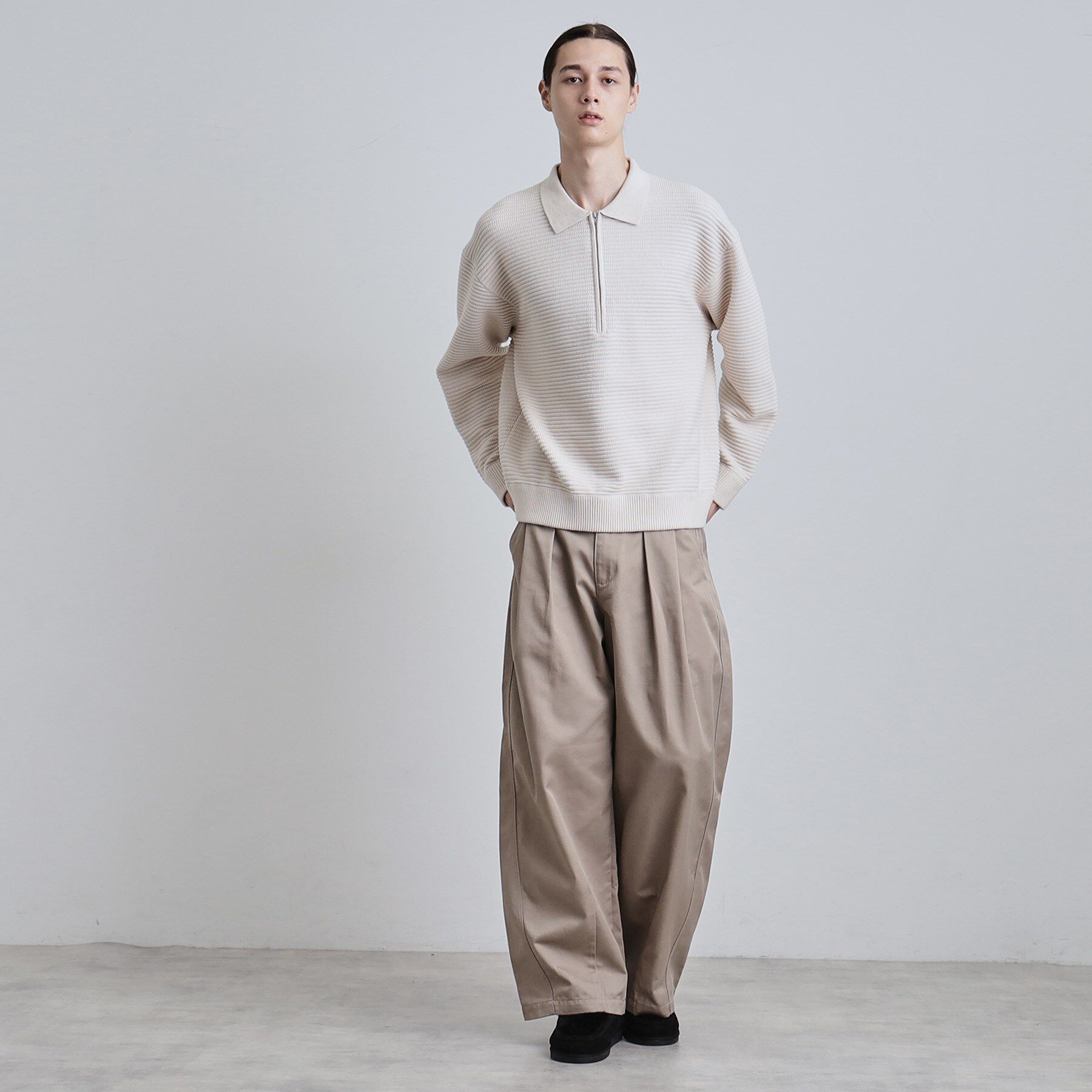 tk.TAKEO KIKUCHI「ハーフジップニットポロシャツ」|ニット・セーター|