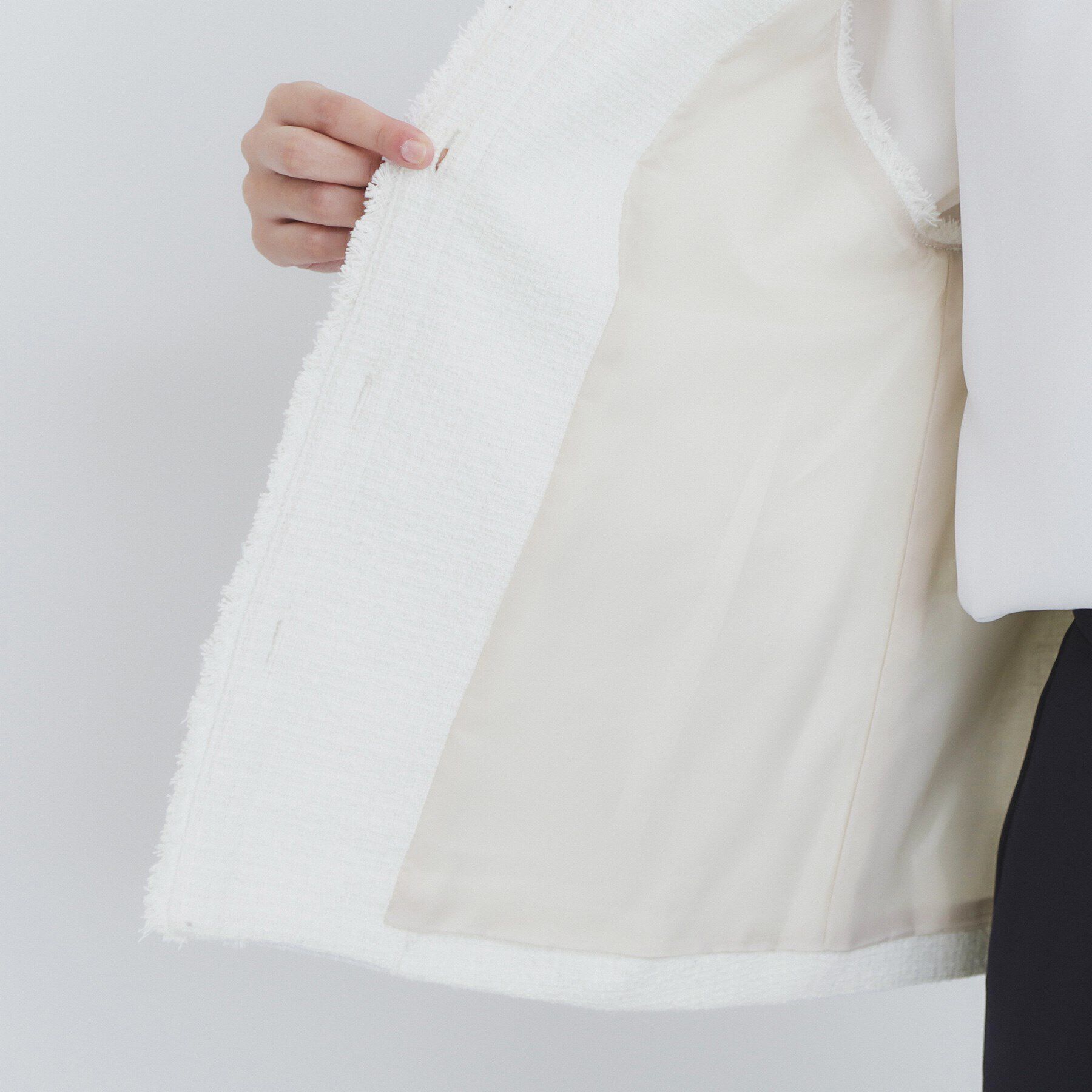 index「《美人百花掲載》ポケット付きツイードジレ/通勤・セレモニー対応【洗える】」|ベスト・ジレ|