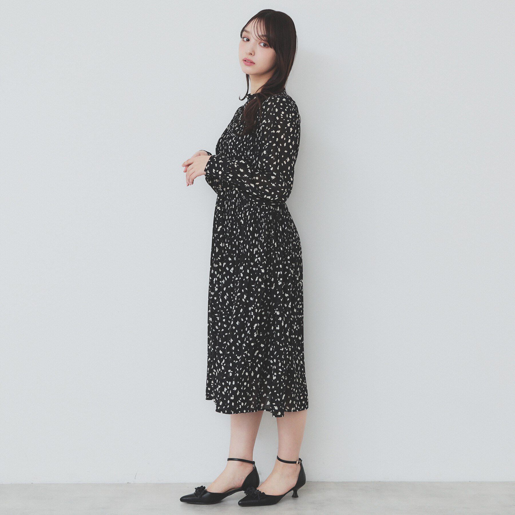 index「ベルト付きプリーツフレアワンピース【洗濯機洗い可/防シワ】」|ワンピース|