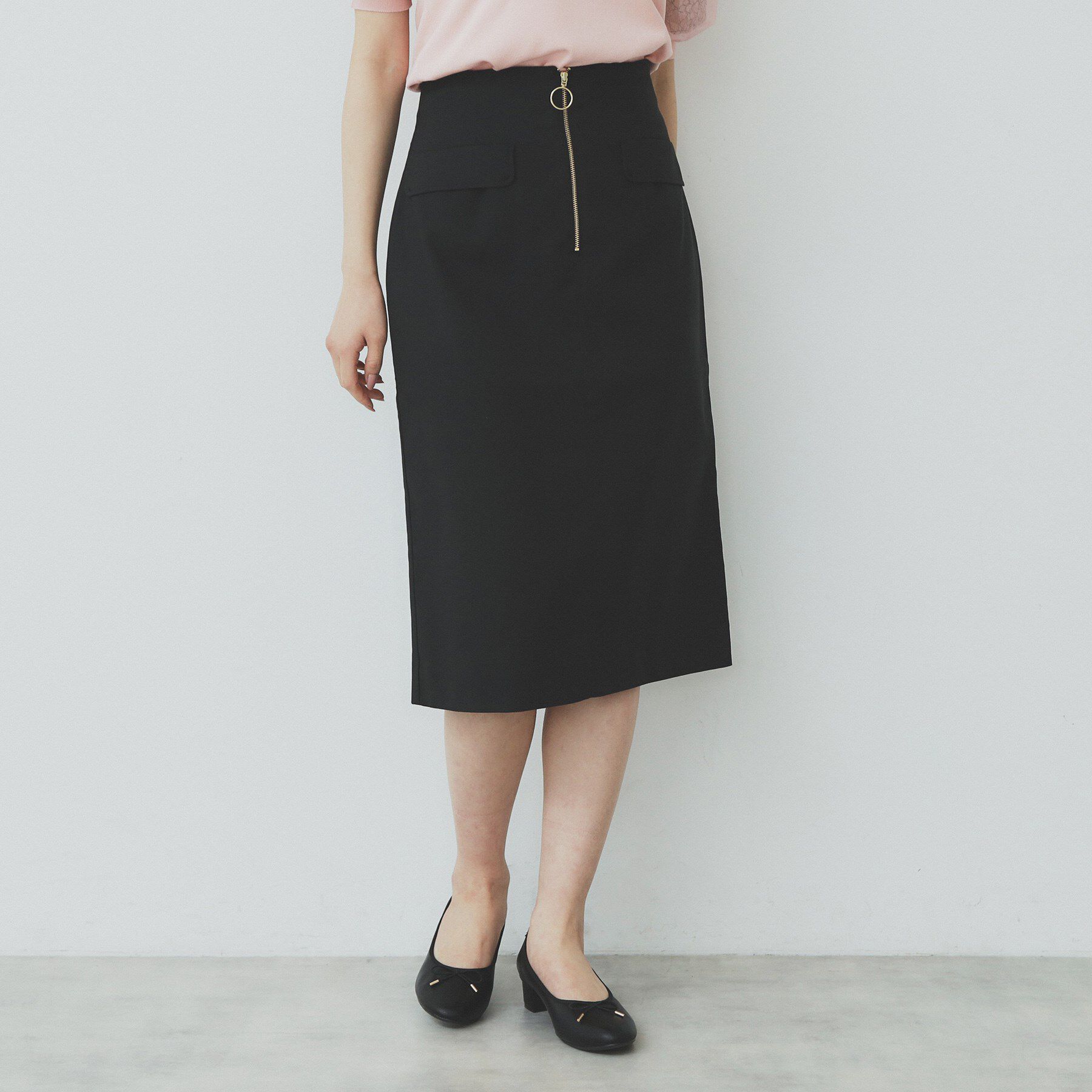 index「ジップタイトスカート【洗濯機洗い可/イージーアイロン】」|スカート|ブラック(819)