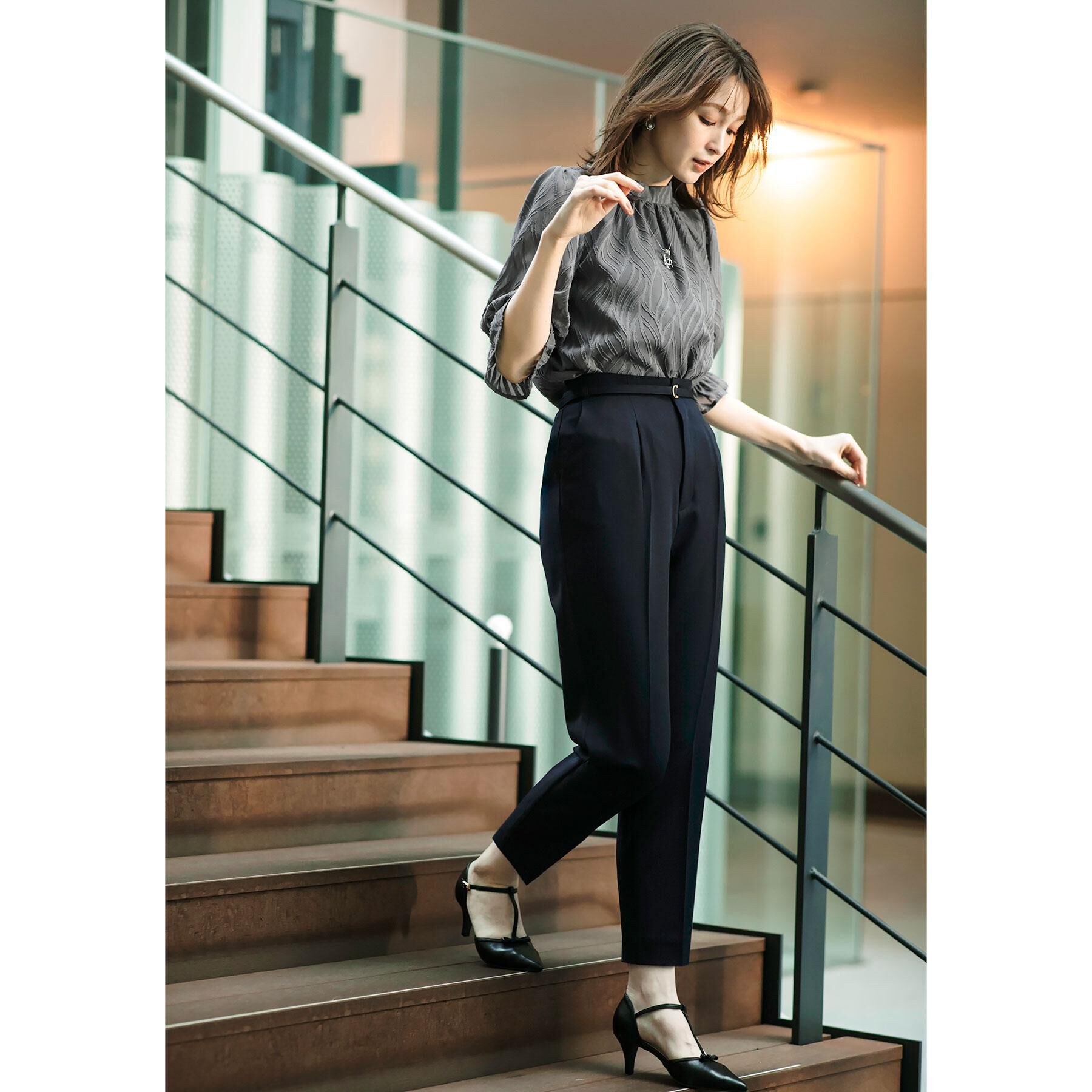 index「ストレッチテーパードパンツ【洗濯機洗い可/吸水速乾/防シワ】」|その他|