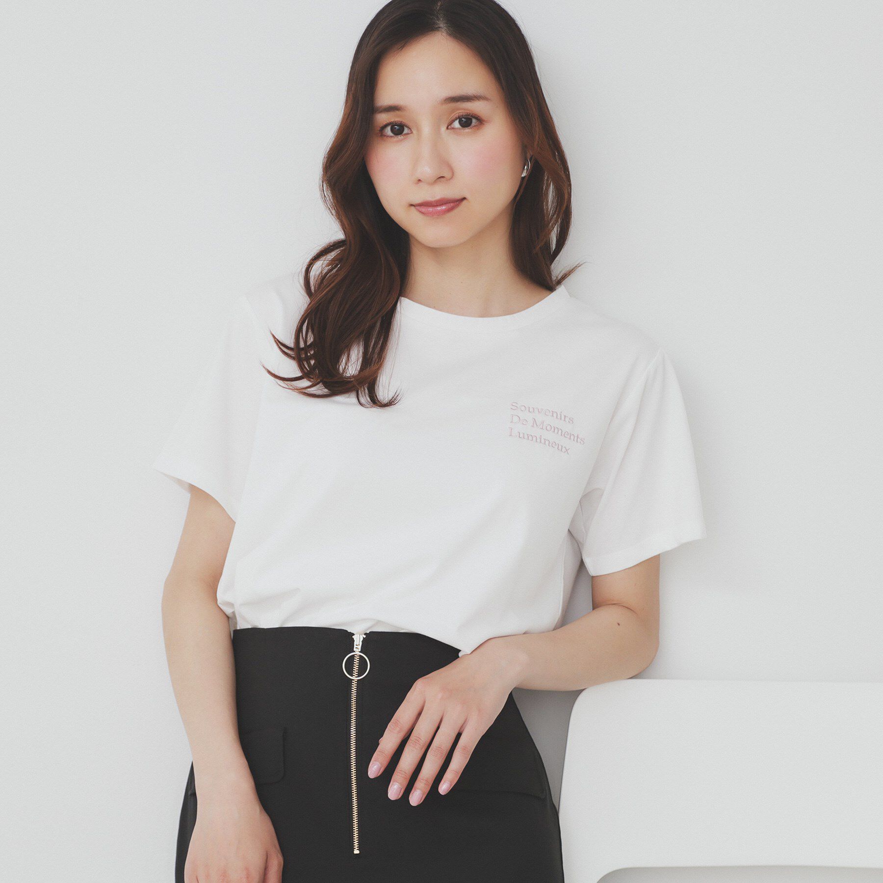 index「ロゴ刺繍Tシャツ【UV/接触冷感/洗濯機洗い可】」|Tシャツ・カットソー|オフホワイト(003