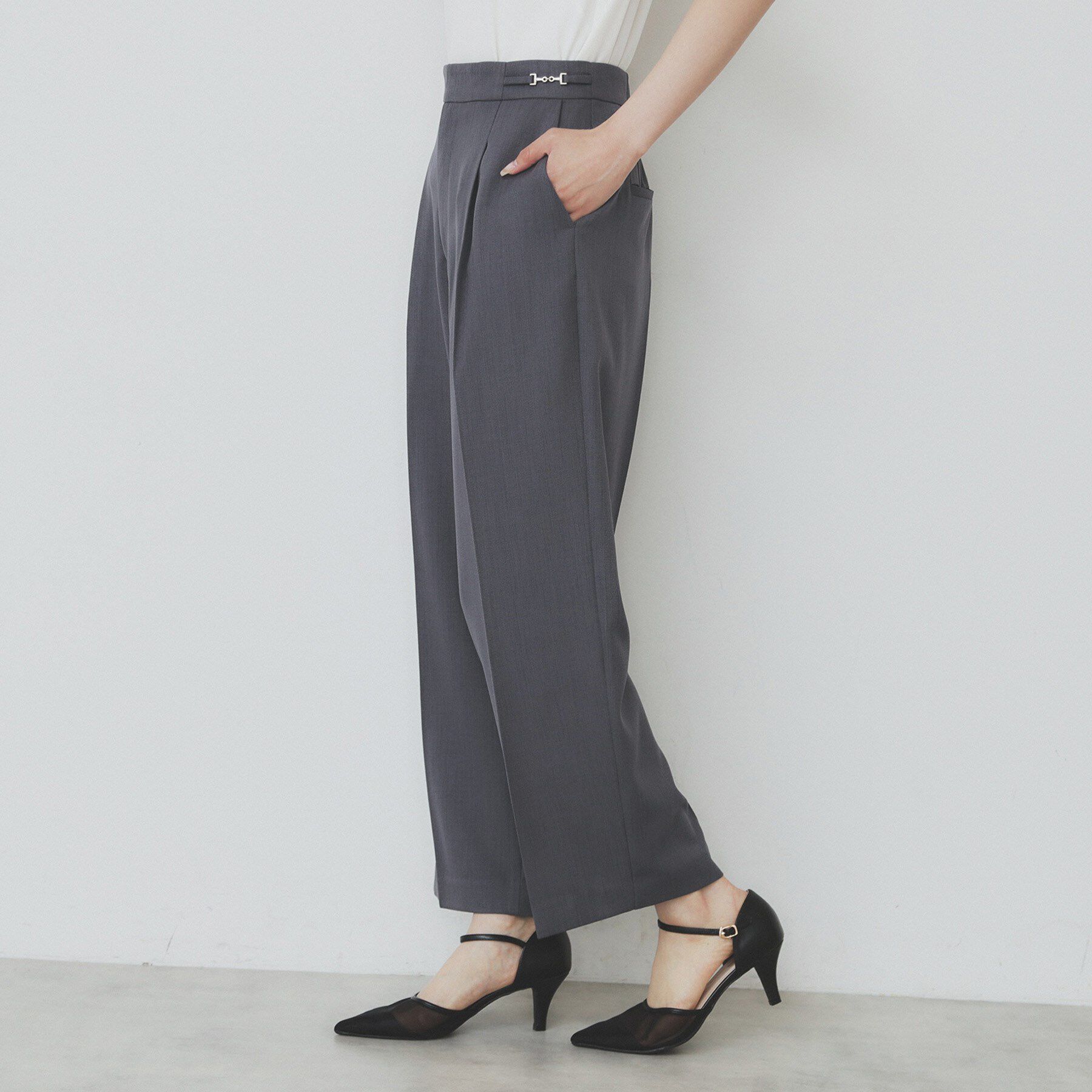 index「サイドビット付きストレッチワイドパンツ【洗濯機洗い可/吸水速乾/防シワ】」|その他|