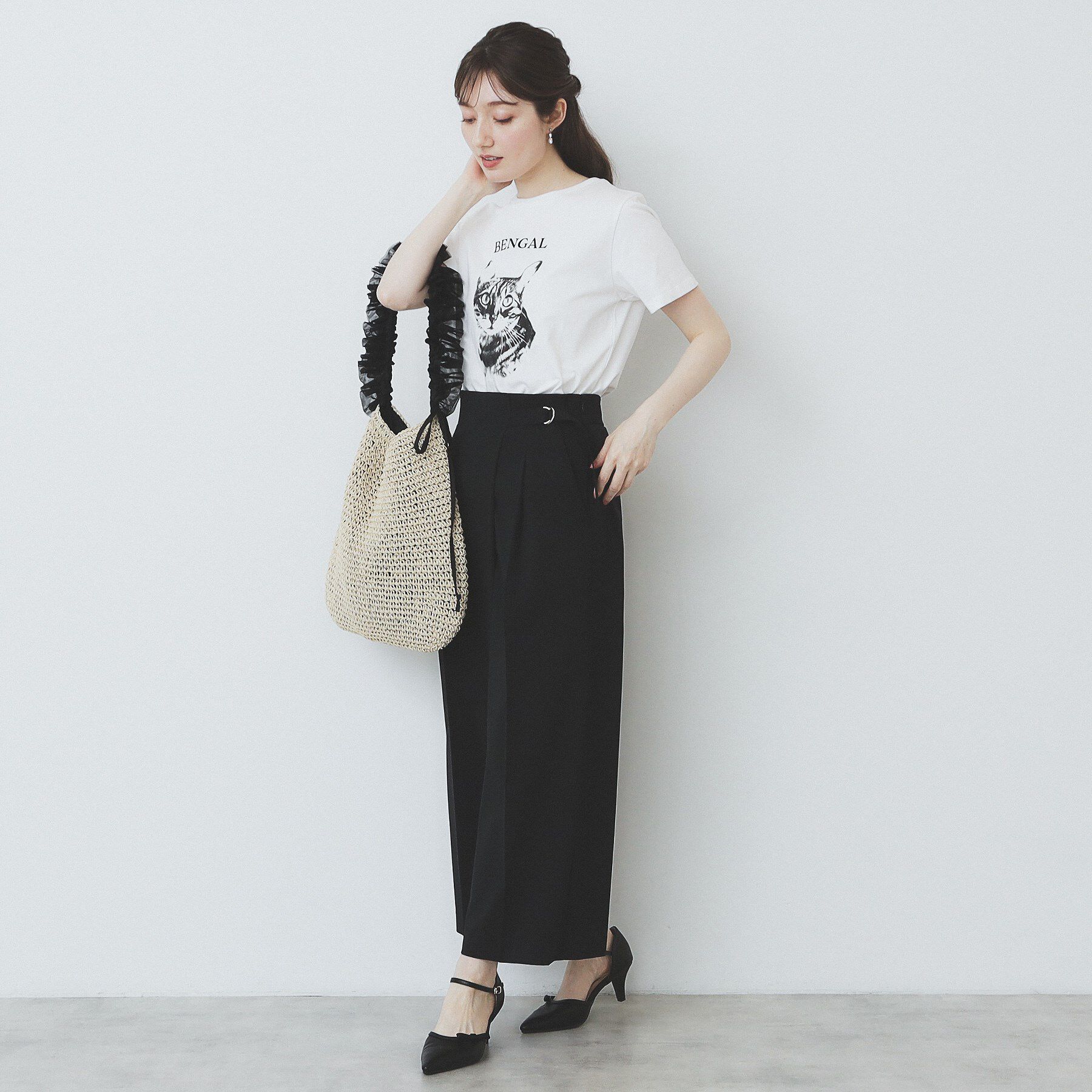 index「ねこプリントTシャツ【洗濯機洗い可】」|Tシャツ・カットソー|