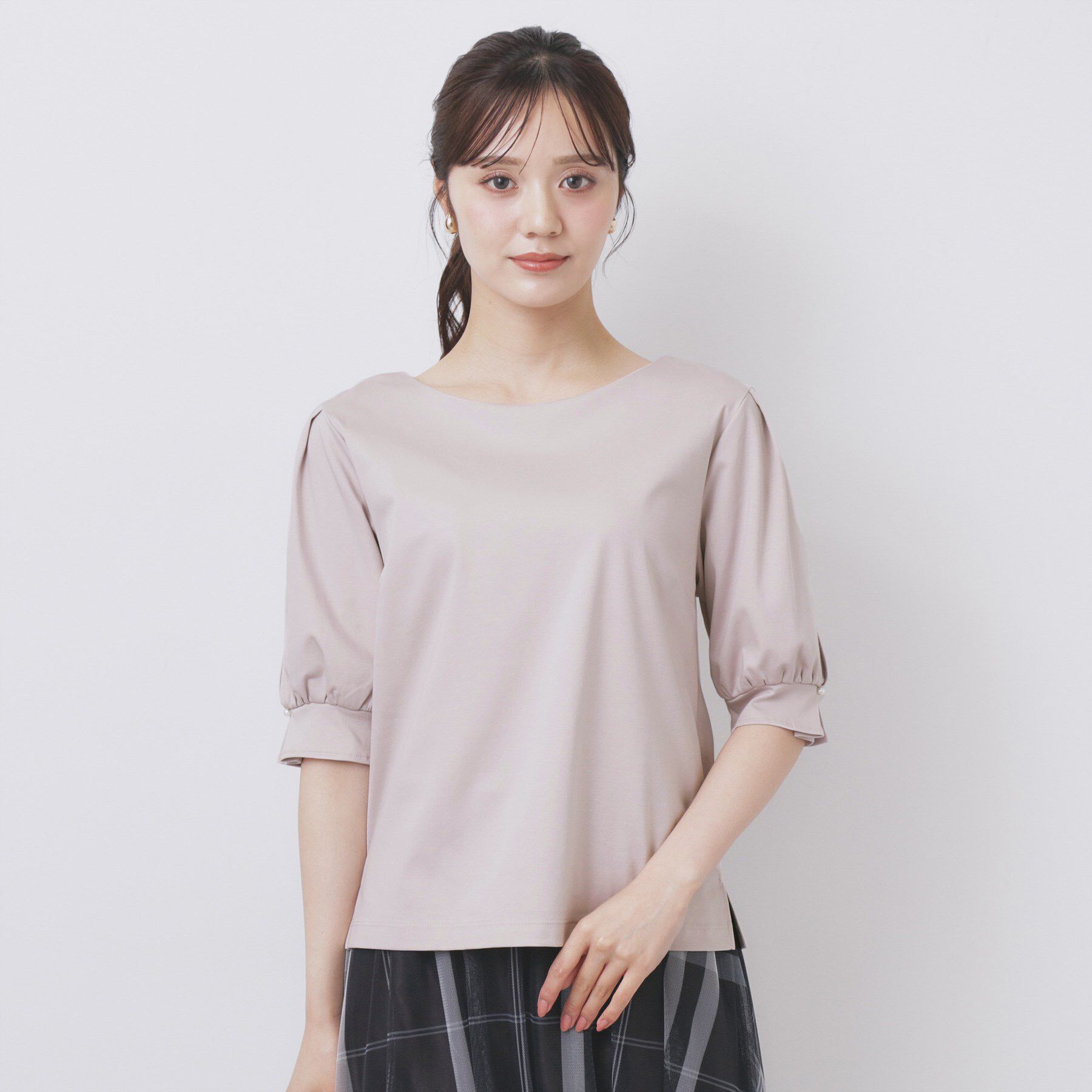 index「レースドッキングスリーブトップス【洗濯機洗い可/UVケア】」|Tシャツ・カットソー|