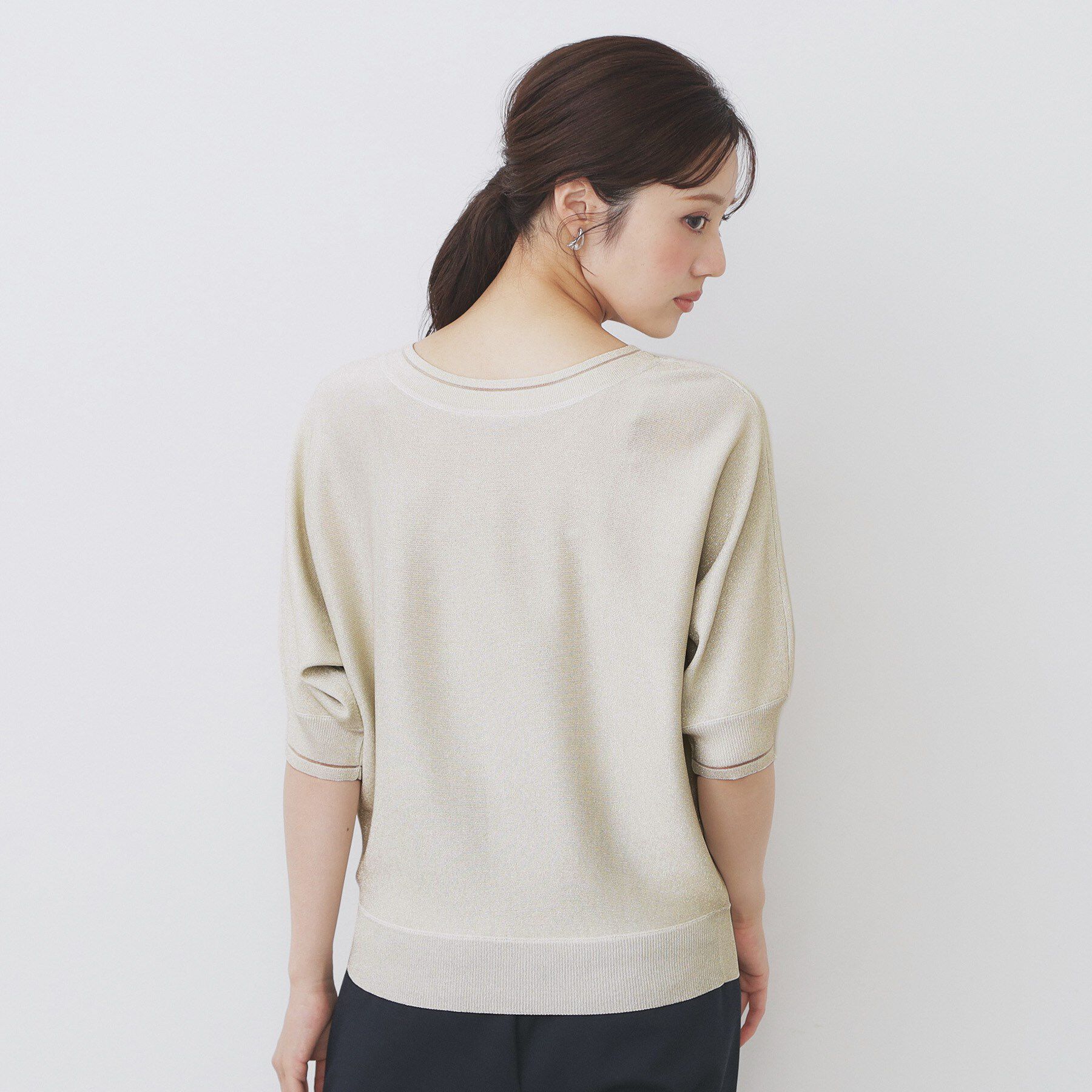 index「《5色展開》前後2WAY ドルマンスリーブニット【UVケア/抗ピル/洗濯機洗い可】」|ニット・セーター|