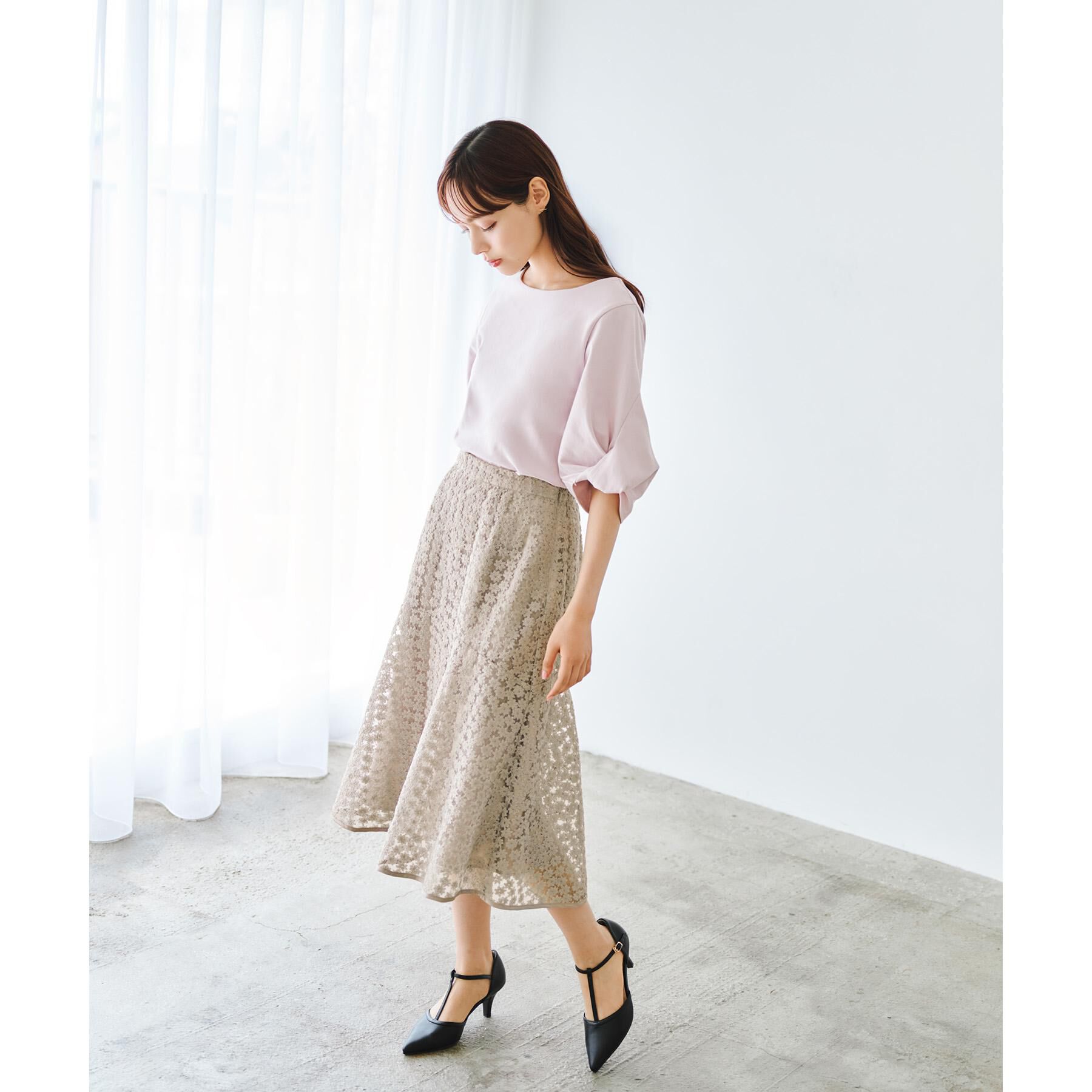 index「パフスリーブツイストタックトップス【洗濯機可/接触冷感/UVケア】」|Tシャツ・カットソー|